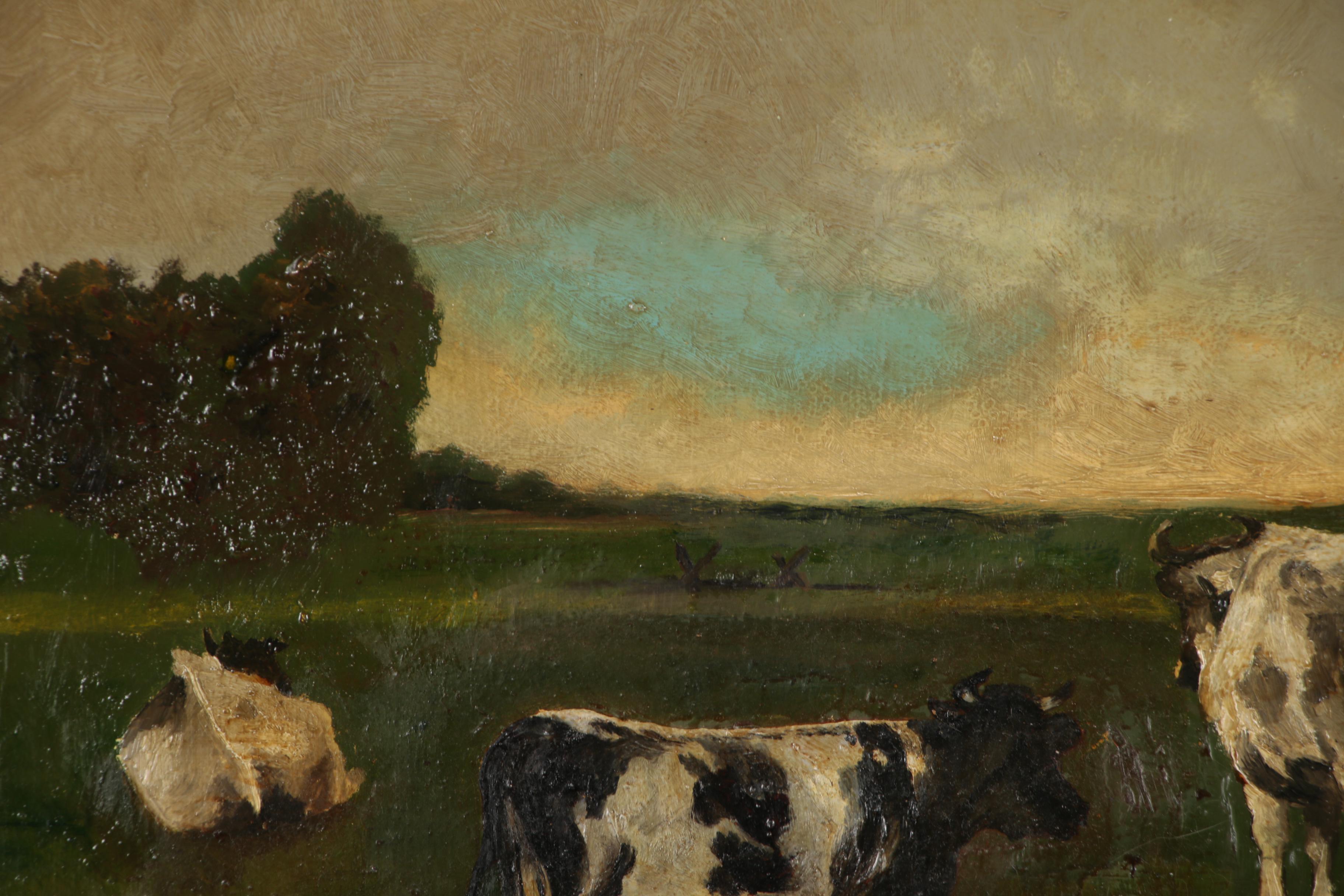 Pastoral Landscape Oil Painting, Late 19th Century