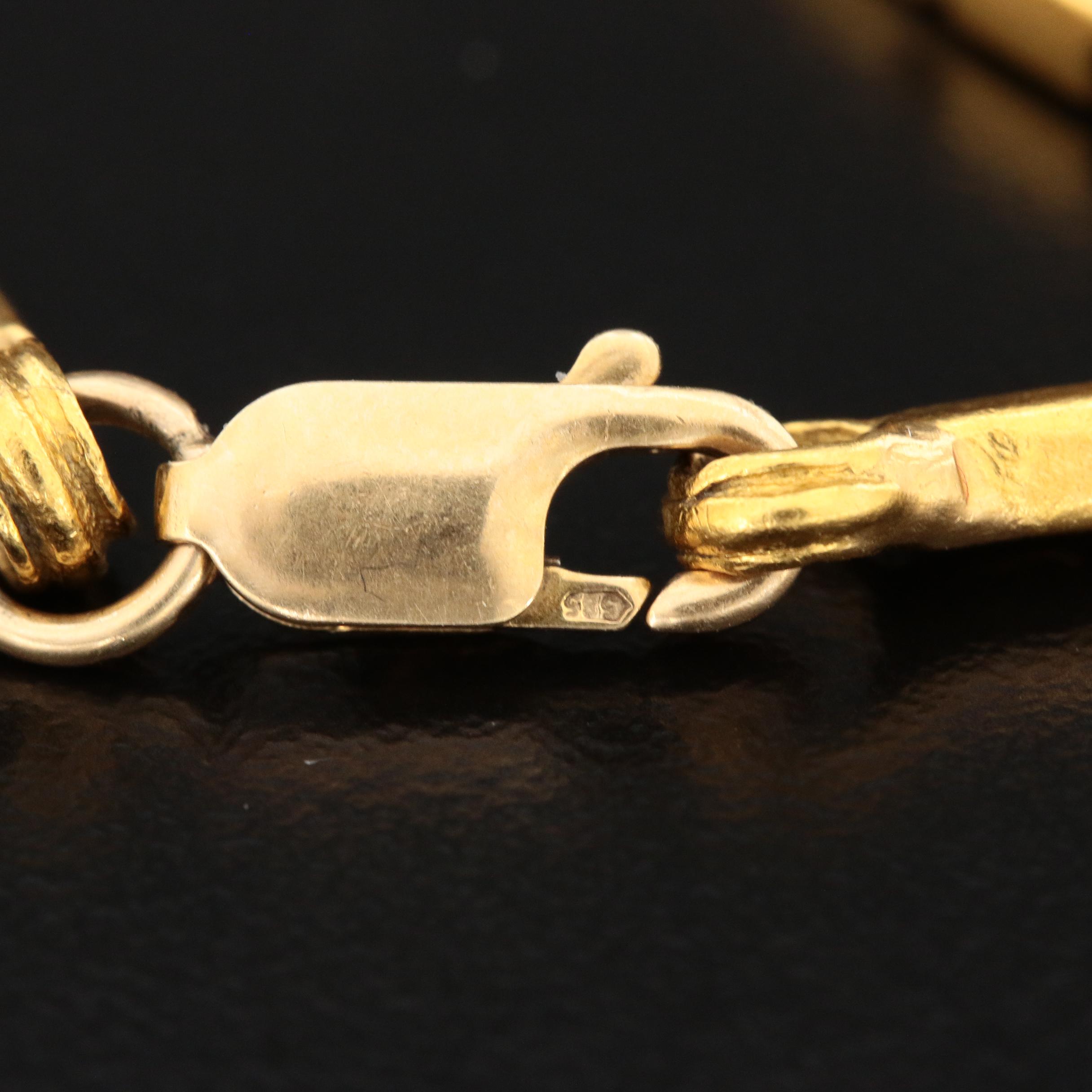 22K Gold Baht Chain Bracelet with Dimpled Orb Charm