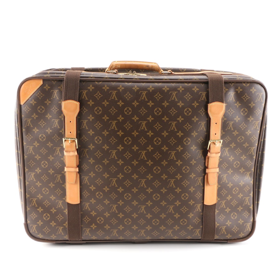 Louis Vuitton Satellite 70 Soft-Sided Suitcase in Monogram Canvas and Leather