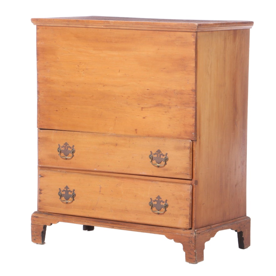 American Primitive Poplar Mule Chest, Early 19th Century