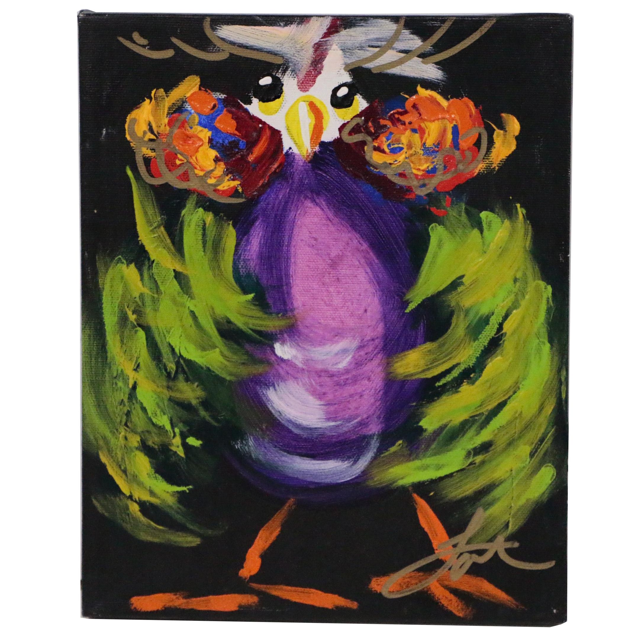 Madison Latimer Acrylic Painting of Guinea Chicken