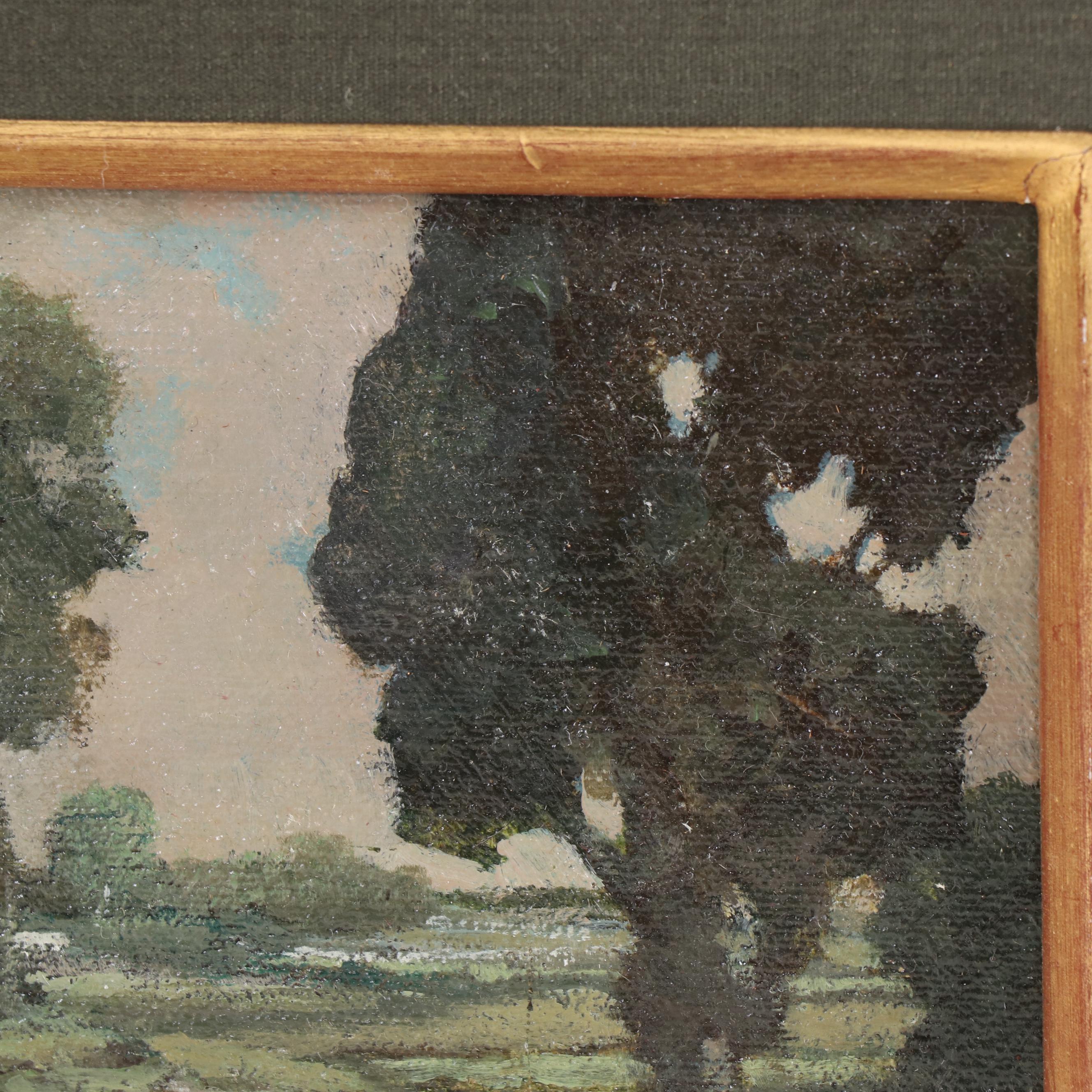 Stephen Woodburn Rural Landscape Oil Painting, Late 20th Century