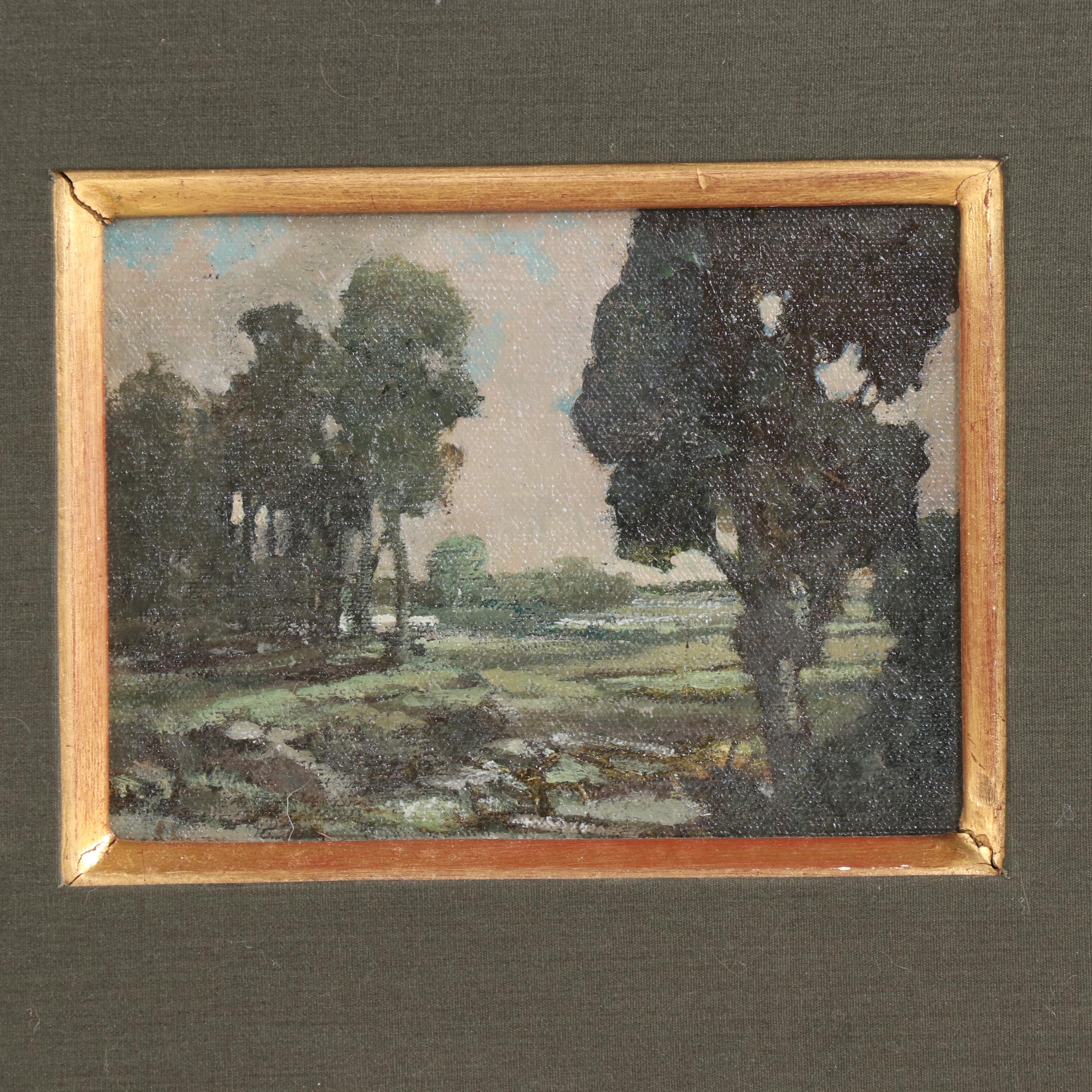 Stephen Woodburn Rural Landscape Oil Painting, Late 20th Century