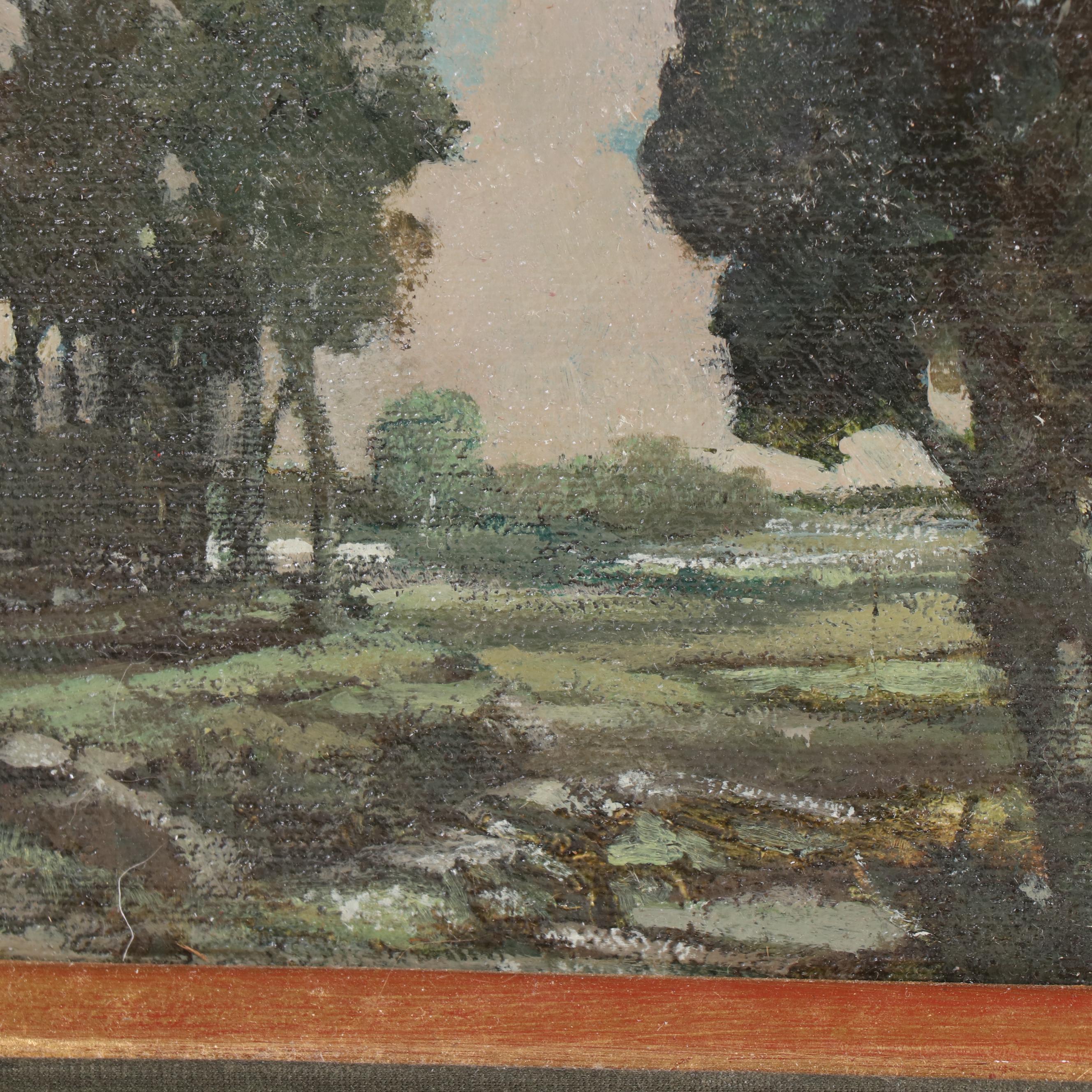 Stephen Woodburn Rural Landscape Oil Painting, Late 20th Century