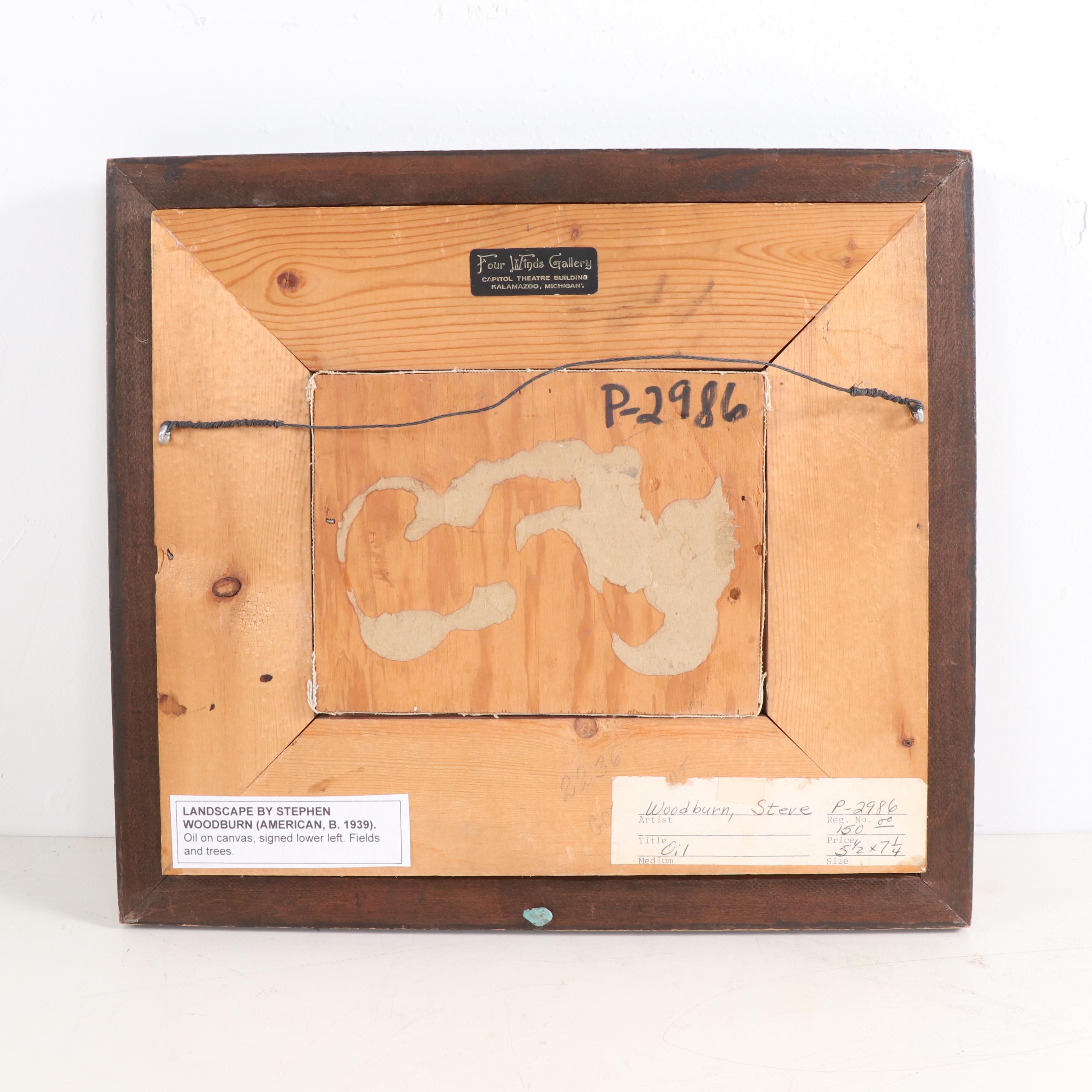 Stephen Woodburn Rural Landscape Oil Painting, Late 20th Century