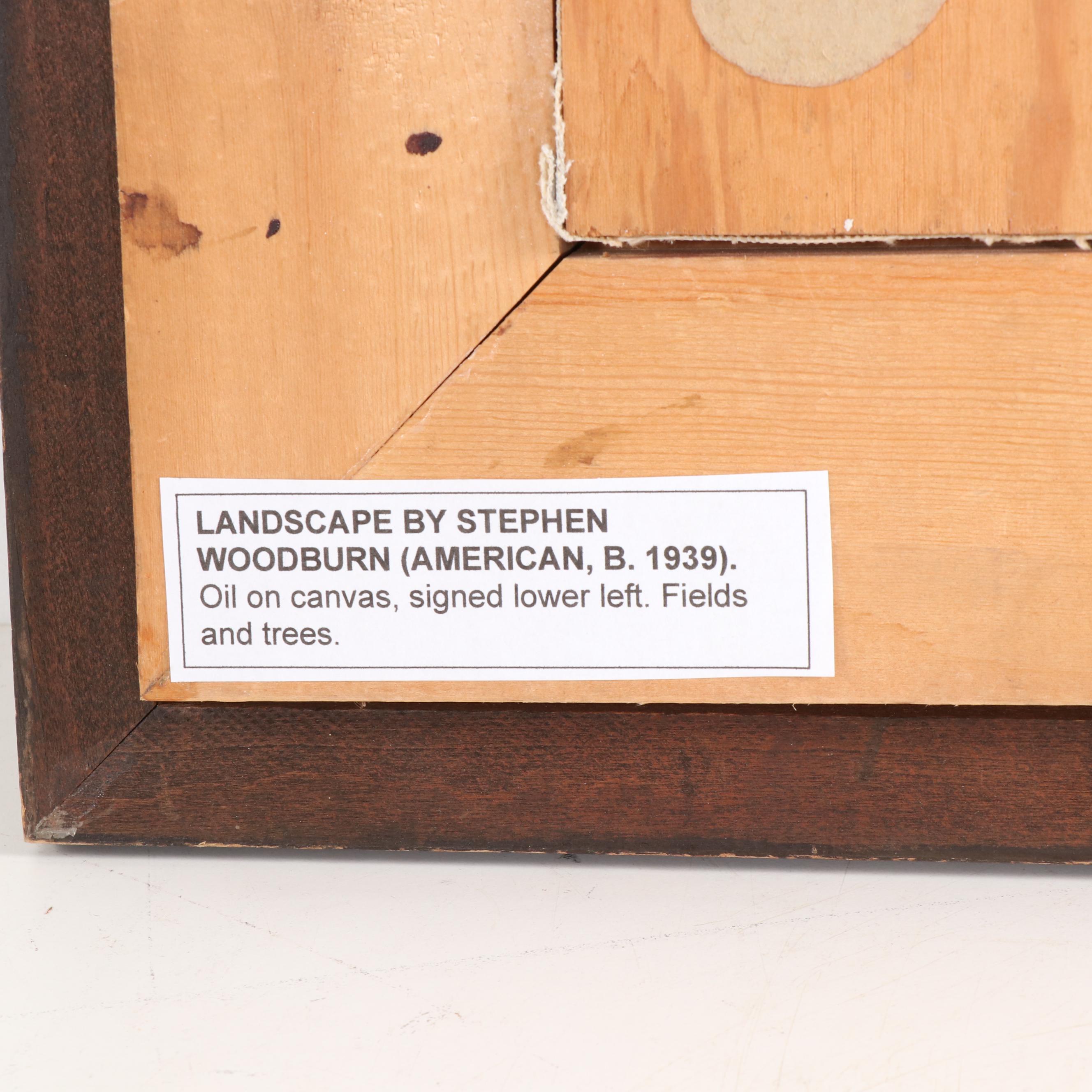 Stephen Woodburn Rural Landscape Oil Painting, Late 20th Century