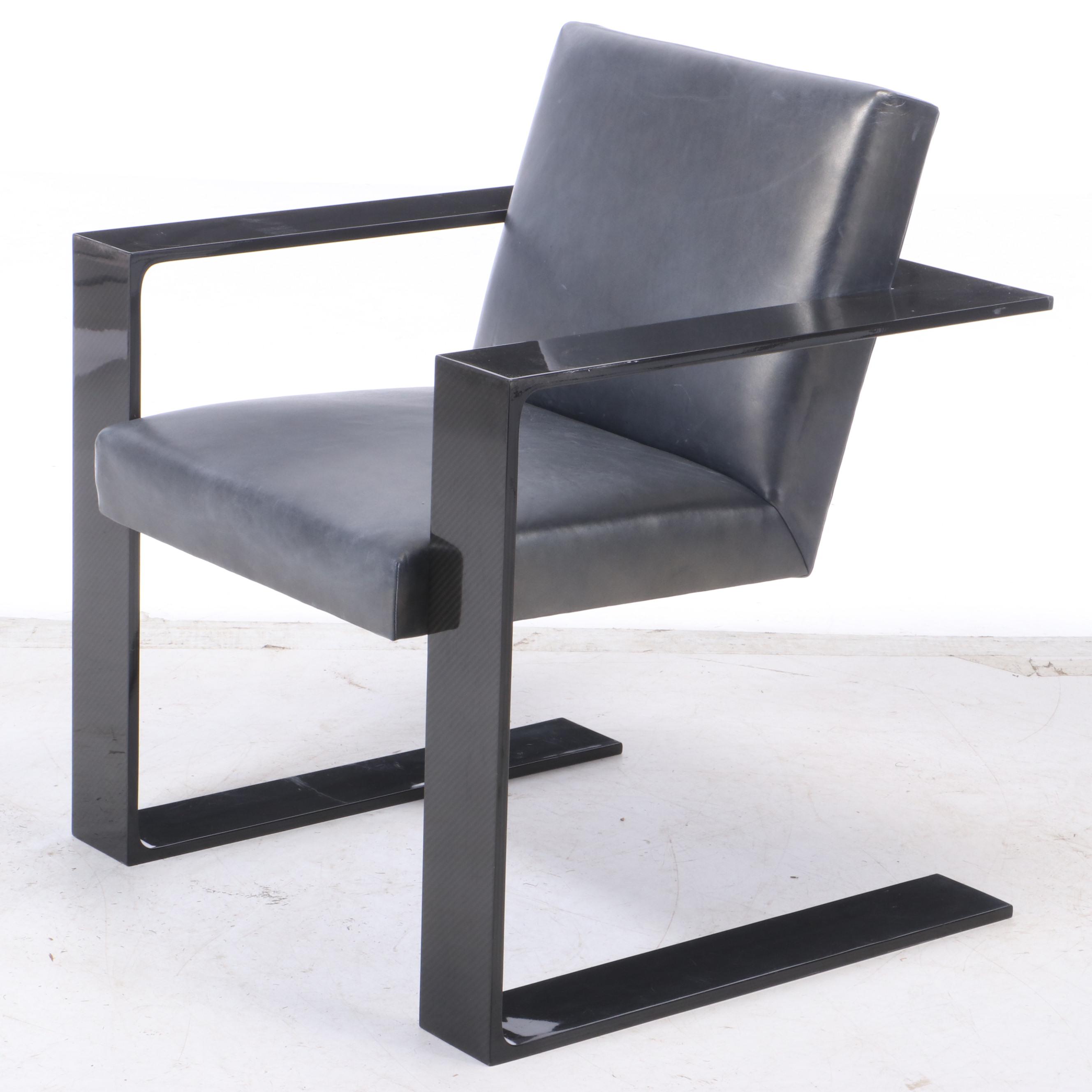 Ralph Lauren Home "RL-CF1" Carbon Fiber and Leather Cantilever Dining Chair