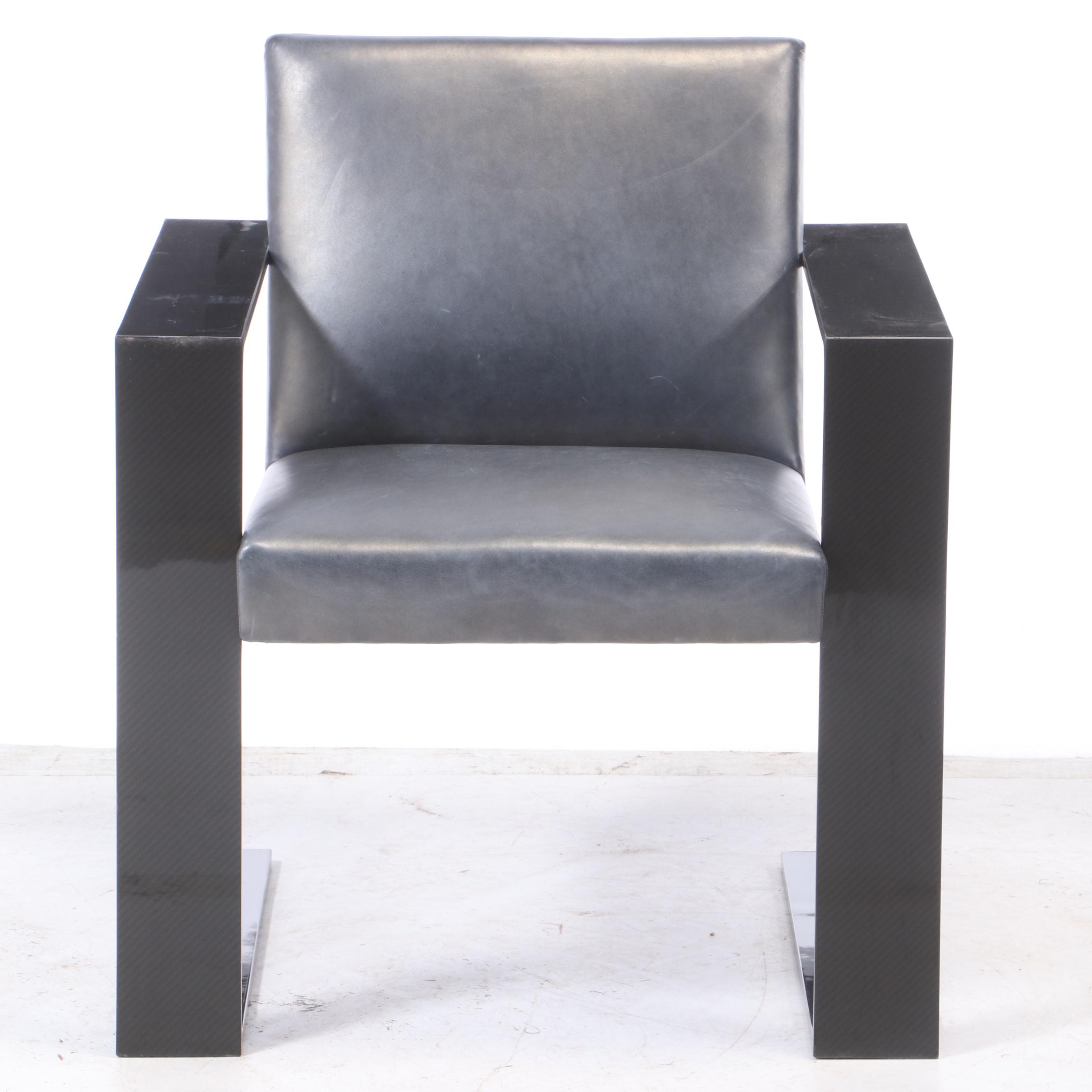 Ralph Lauren Home "RL-CF1" Carbon Fiber and Leather Cantilever Dining Chair