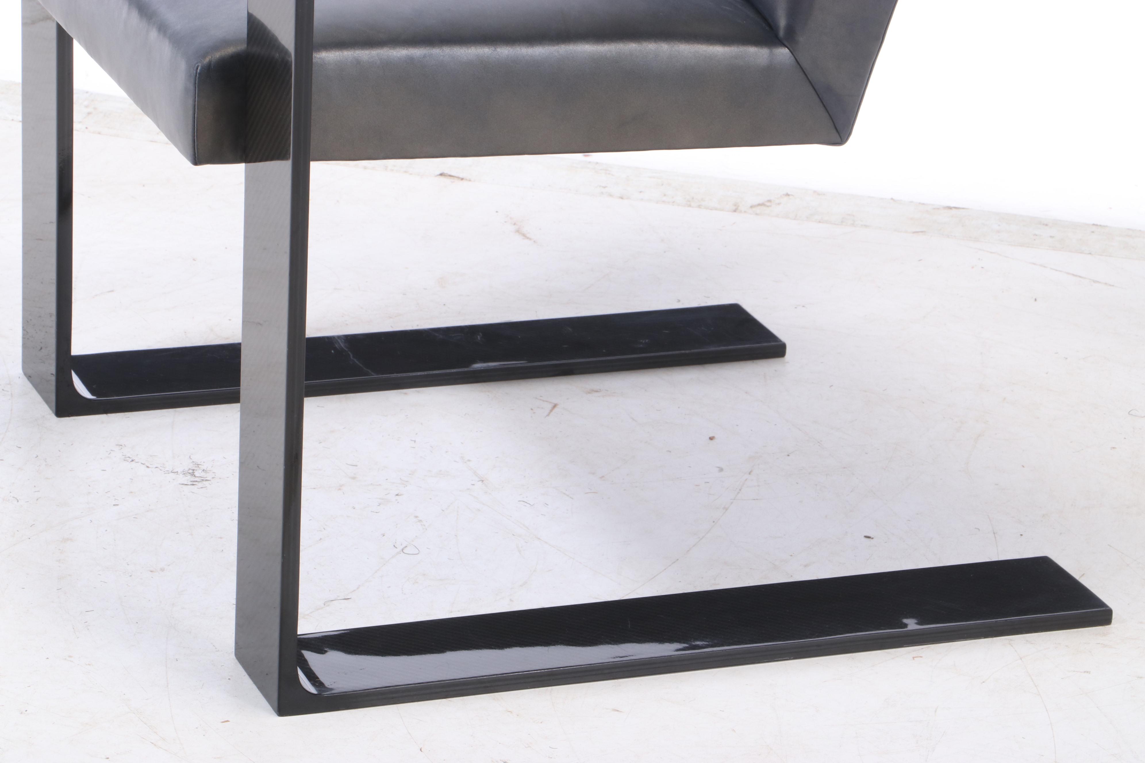 Ralph Lauren Home "RL-CF1" Carbon Fiber and Leather Cantilever Dining Chair