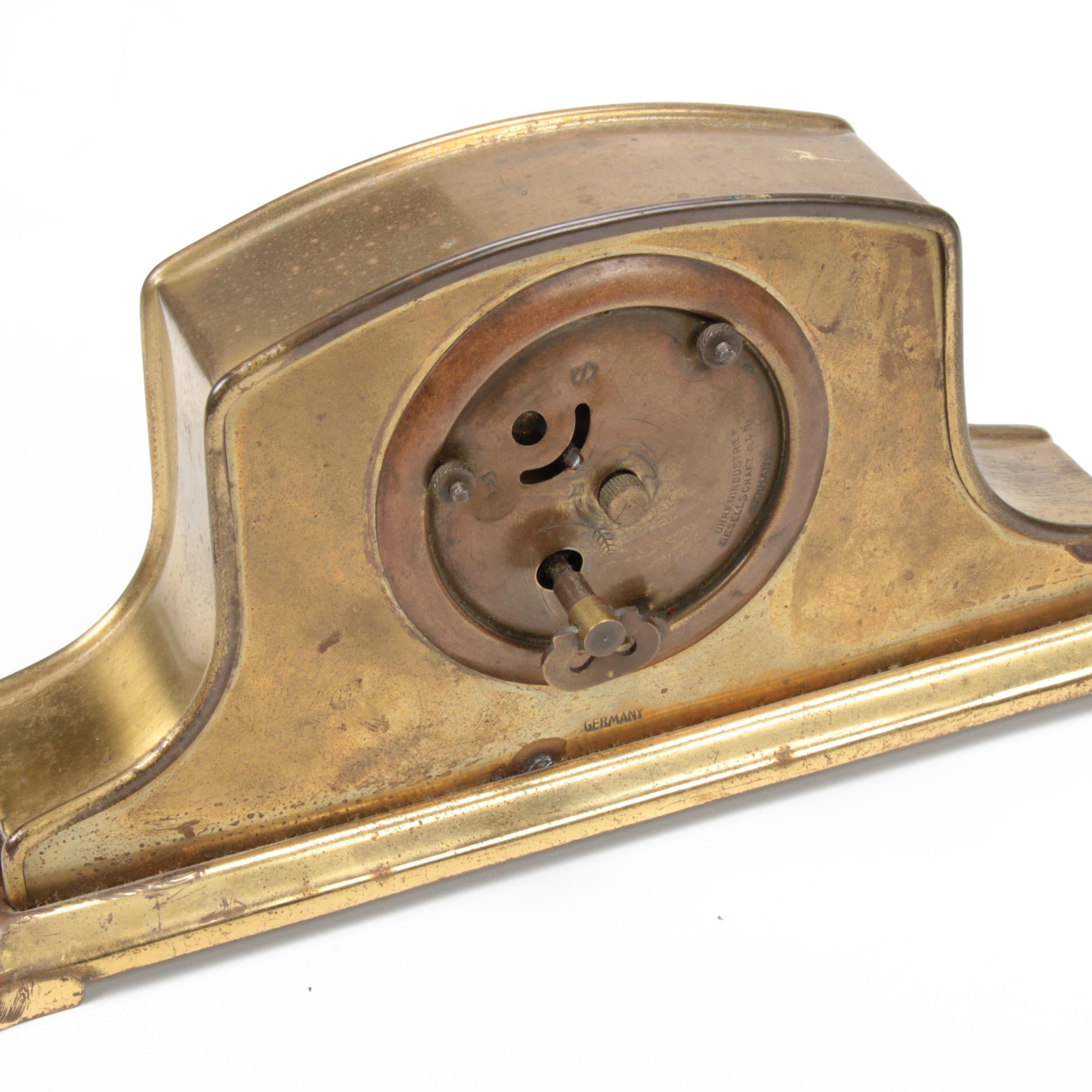 American and German Wind-Up Desk Clocks, Vintage