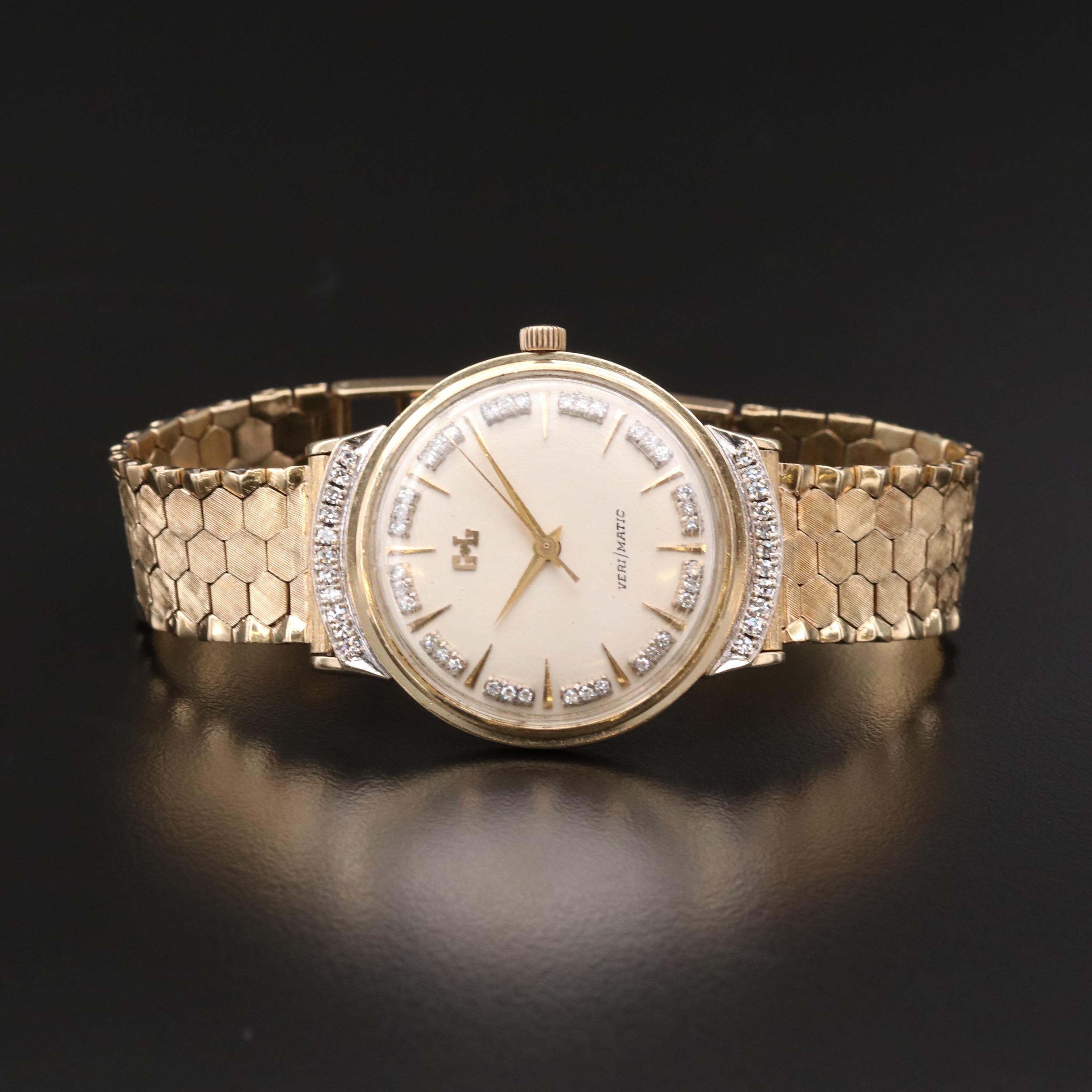 Vintage Gensler-Lee 14K Gold and Diamonds Automatic Watch