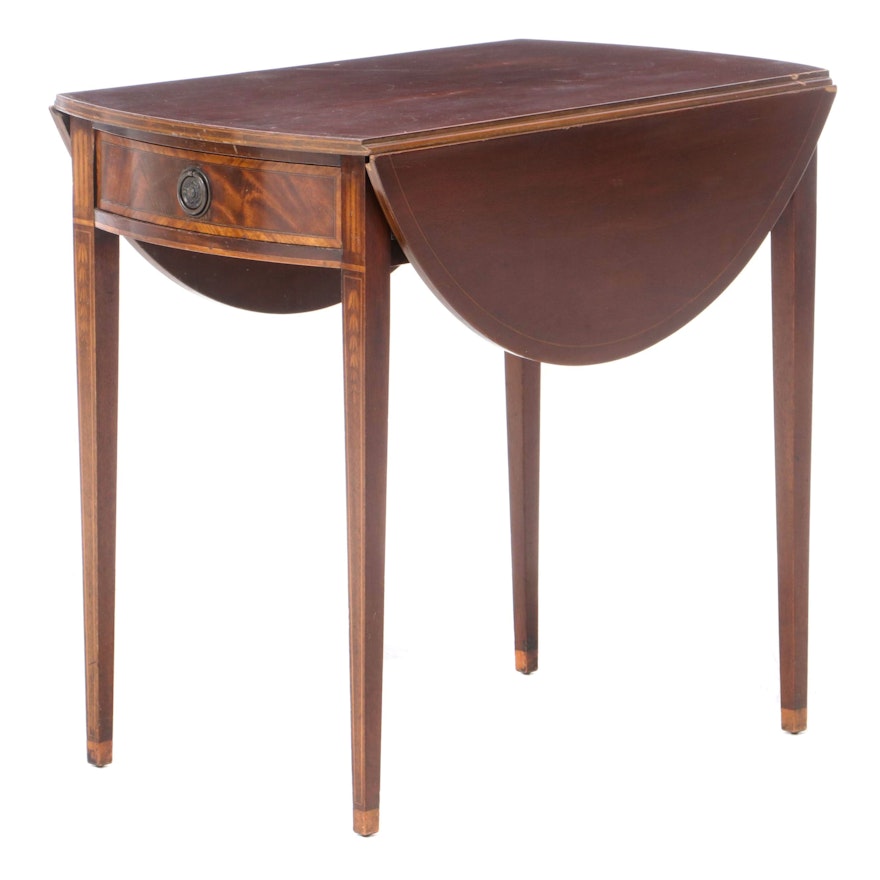 Hepplewhite Style Inlaid Mahogany Pembroke Table, Mid-20th Century