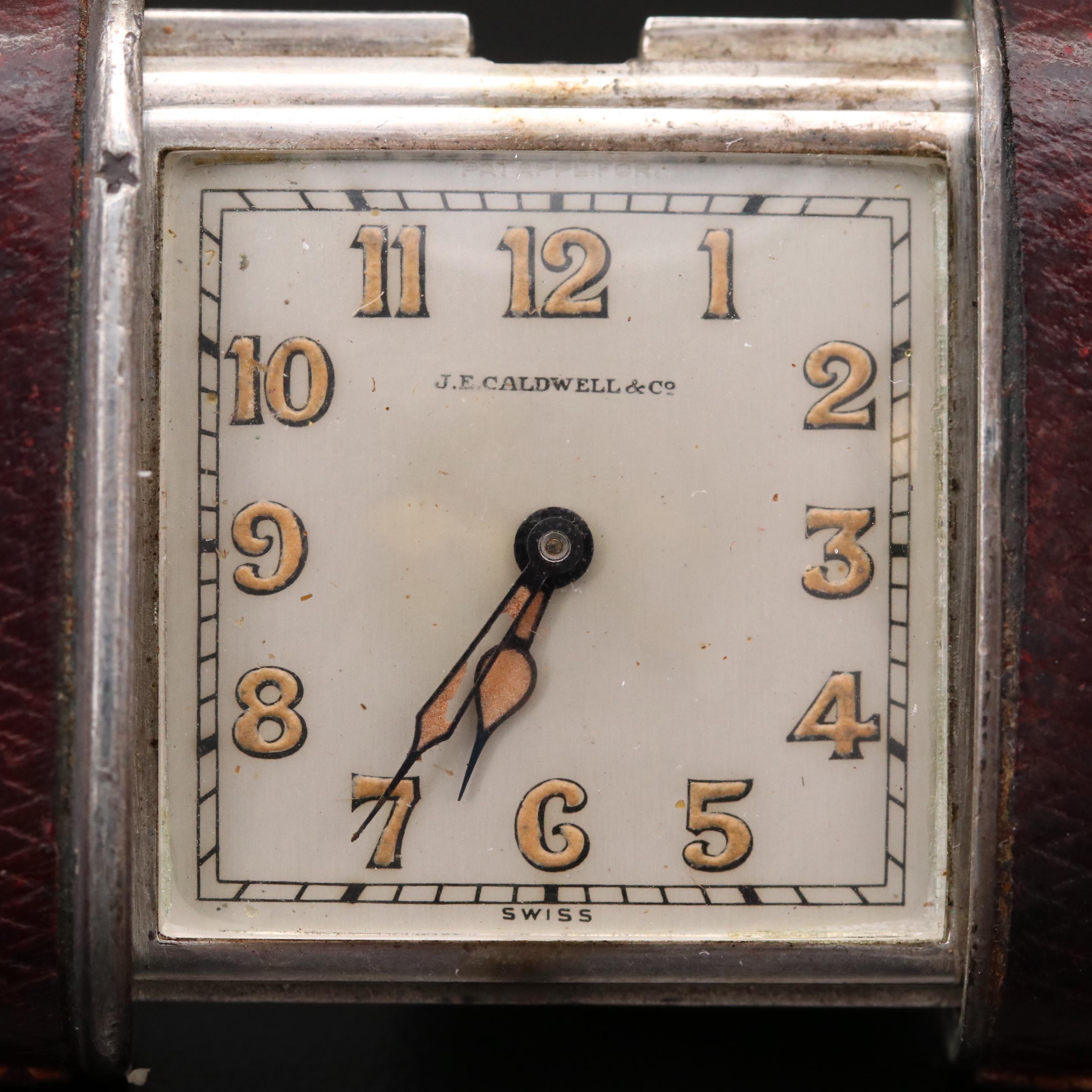 Movado "Ermeto" For J.E. Caldwell & Co. Sterling Silver Purse Watch, Vintage