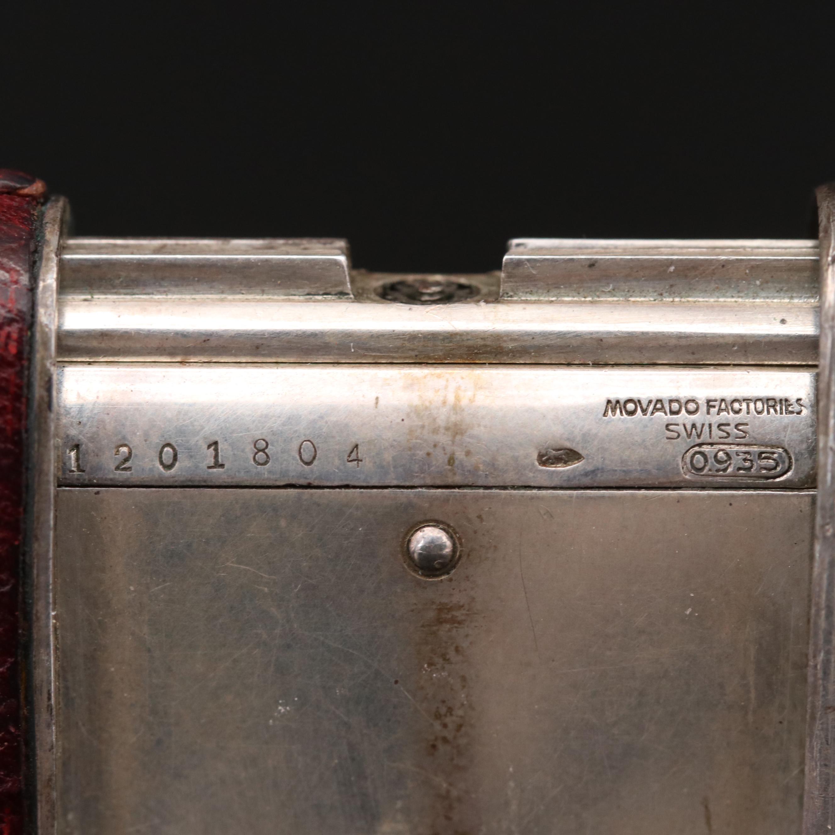 Movado "Ermeto" For J.E. Caldwell & Co. Sterling Silver Purse Watch, Vintage