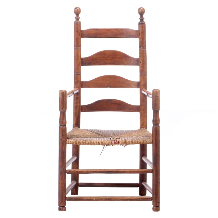 Early American Ladder-Back Armchair, Early 19th Century