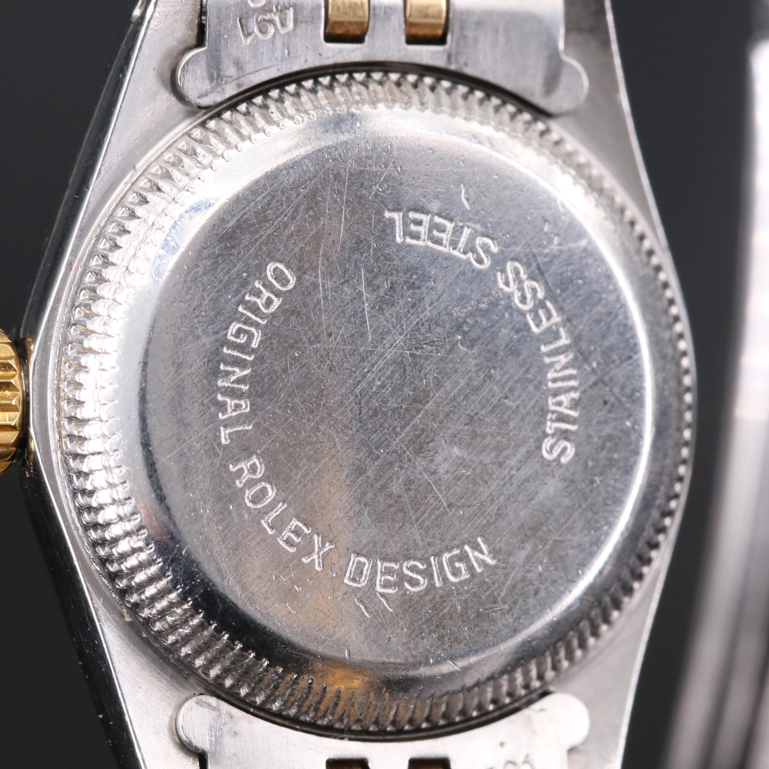 Stainless Steel and 18K Gold Rolex Oyster Perpetual Automatic Watch, 1986