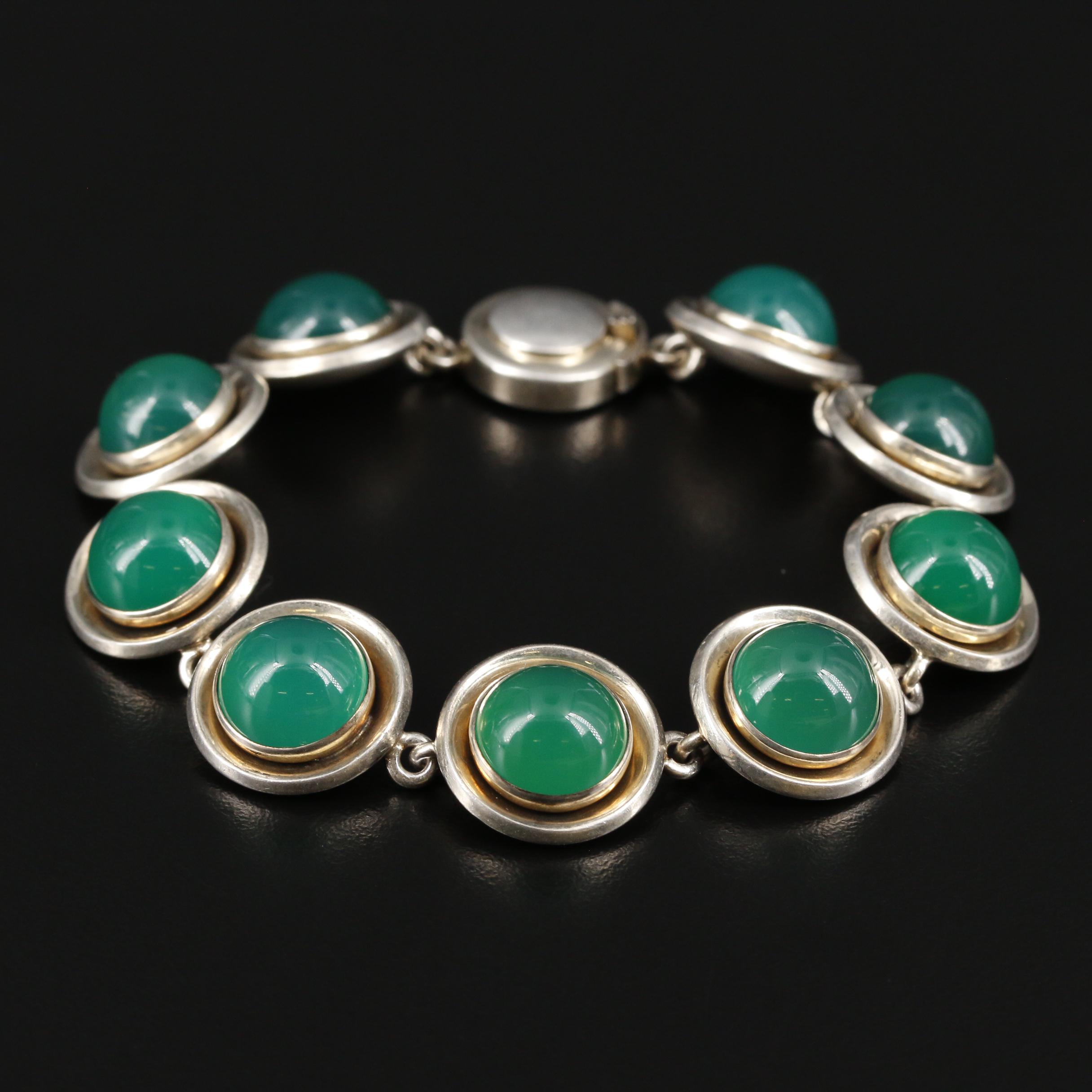 Danish Niels Erik From Sterling Silver Chalcedony Bracelet