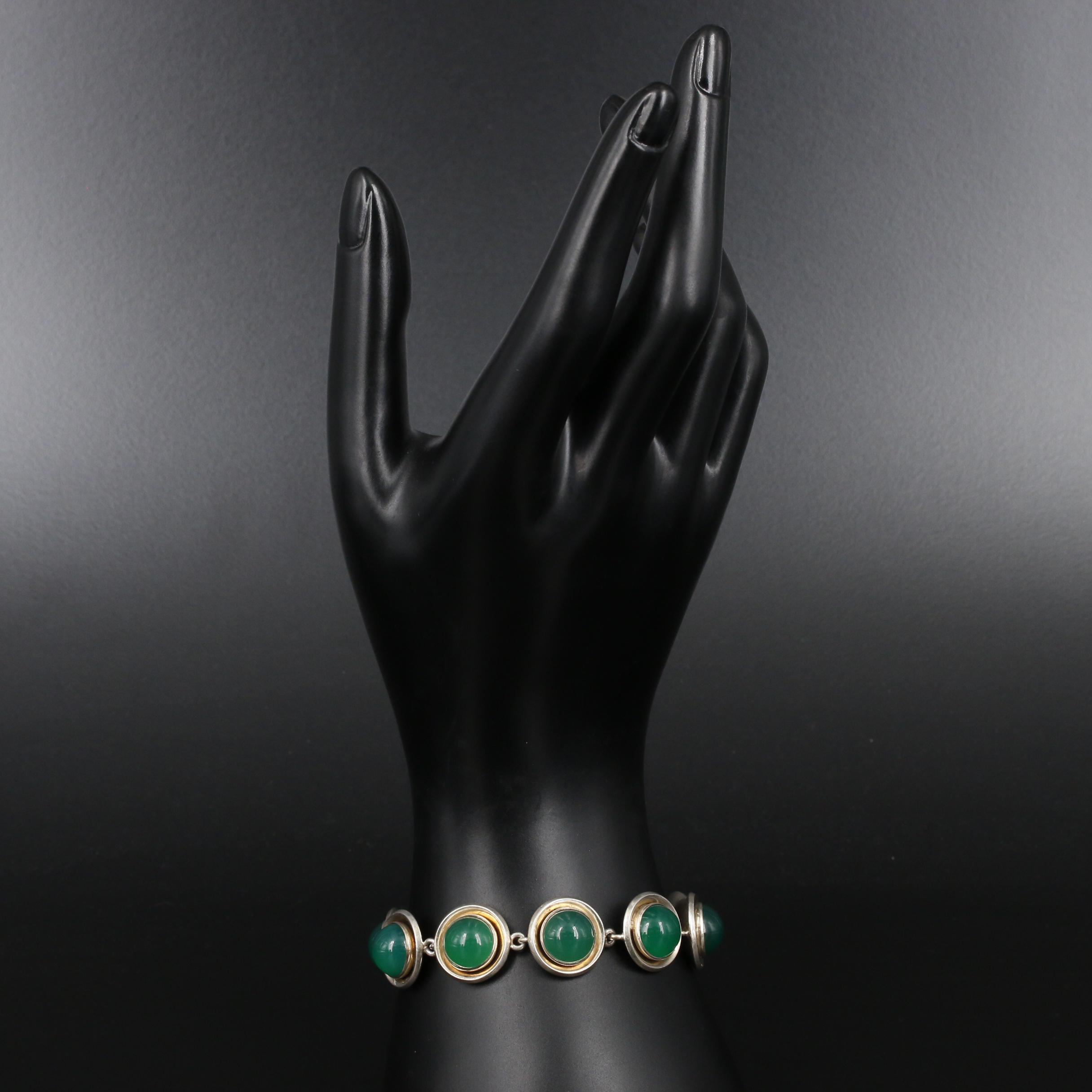 Danish Niels Erik From Sterling Silver Chalcedony Bracelet