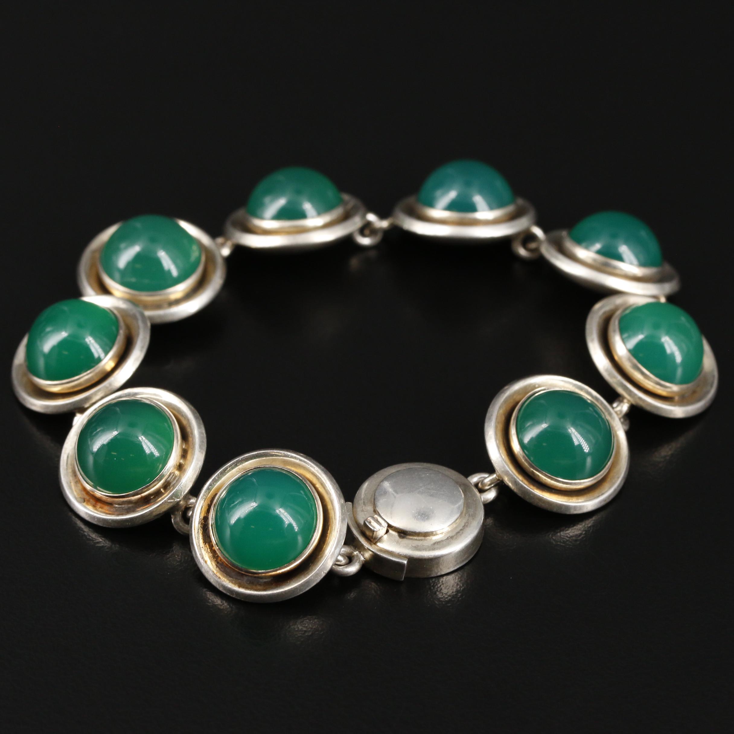 Danish Niels Erik From Sterling Silver Chalcedony Bracelet