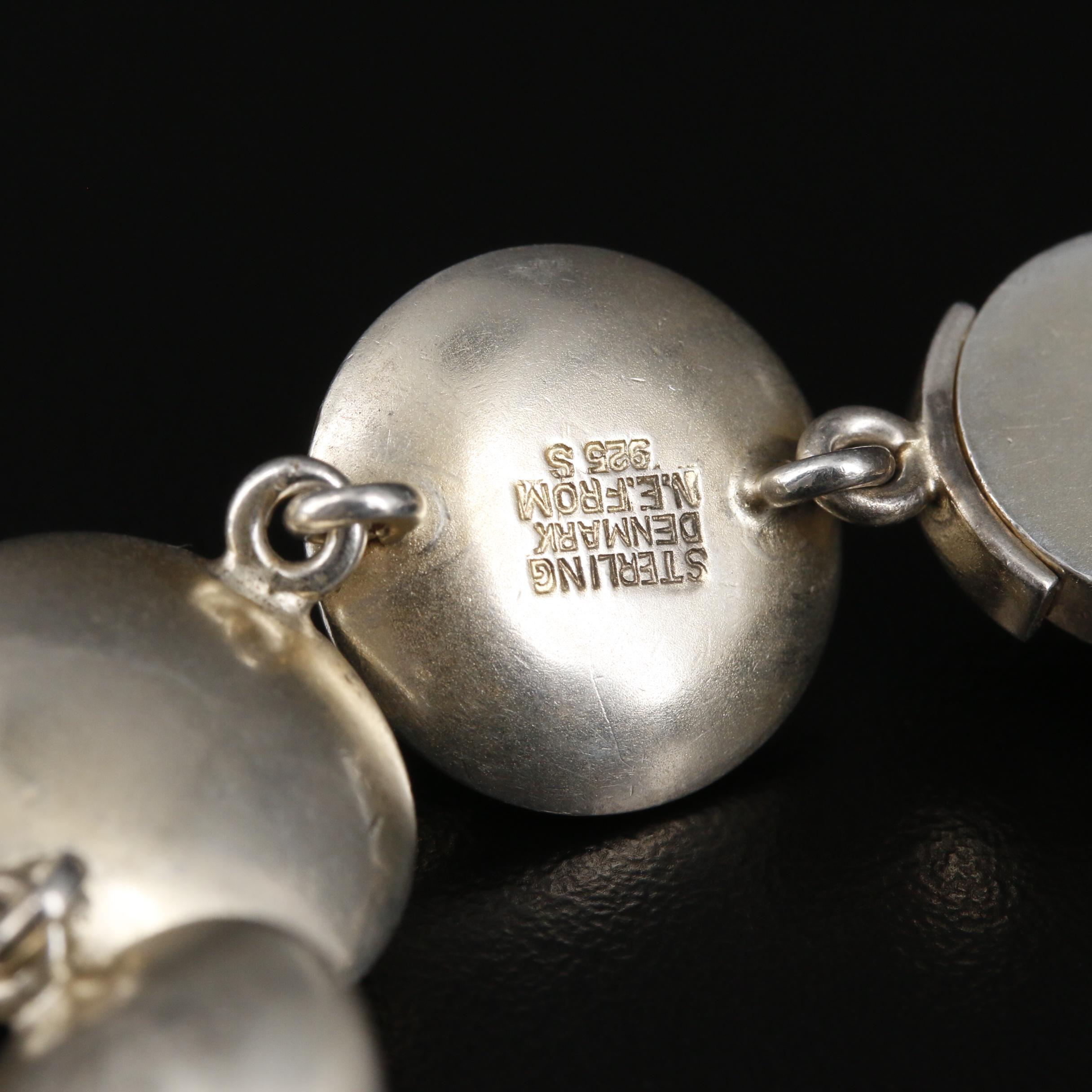 Danish Niels Erik From Sterling Silver Chalcedony Bracelet