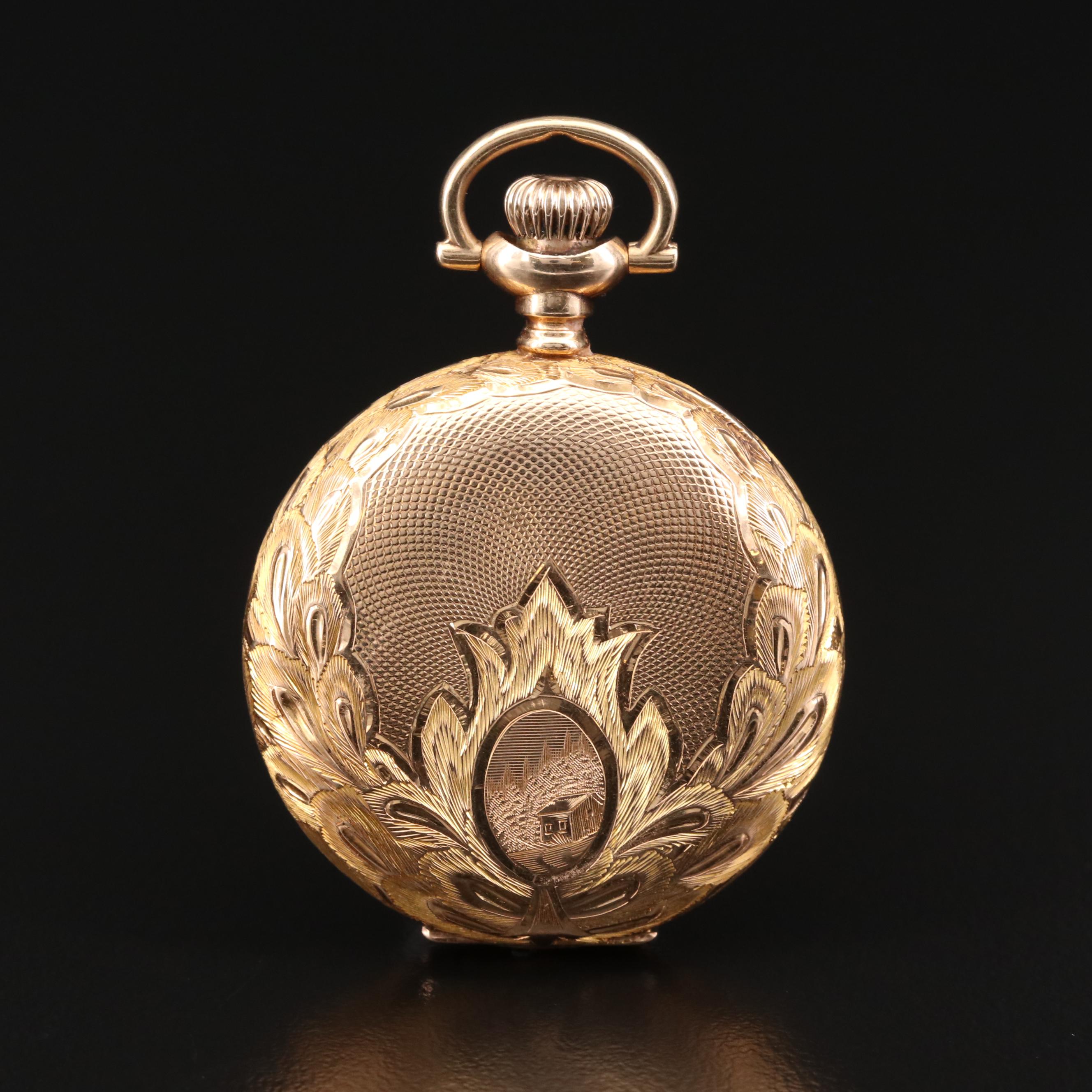 14K Gold Elgin Hunting Case Pocket Watch, 1908