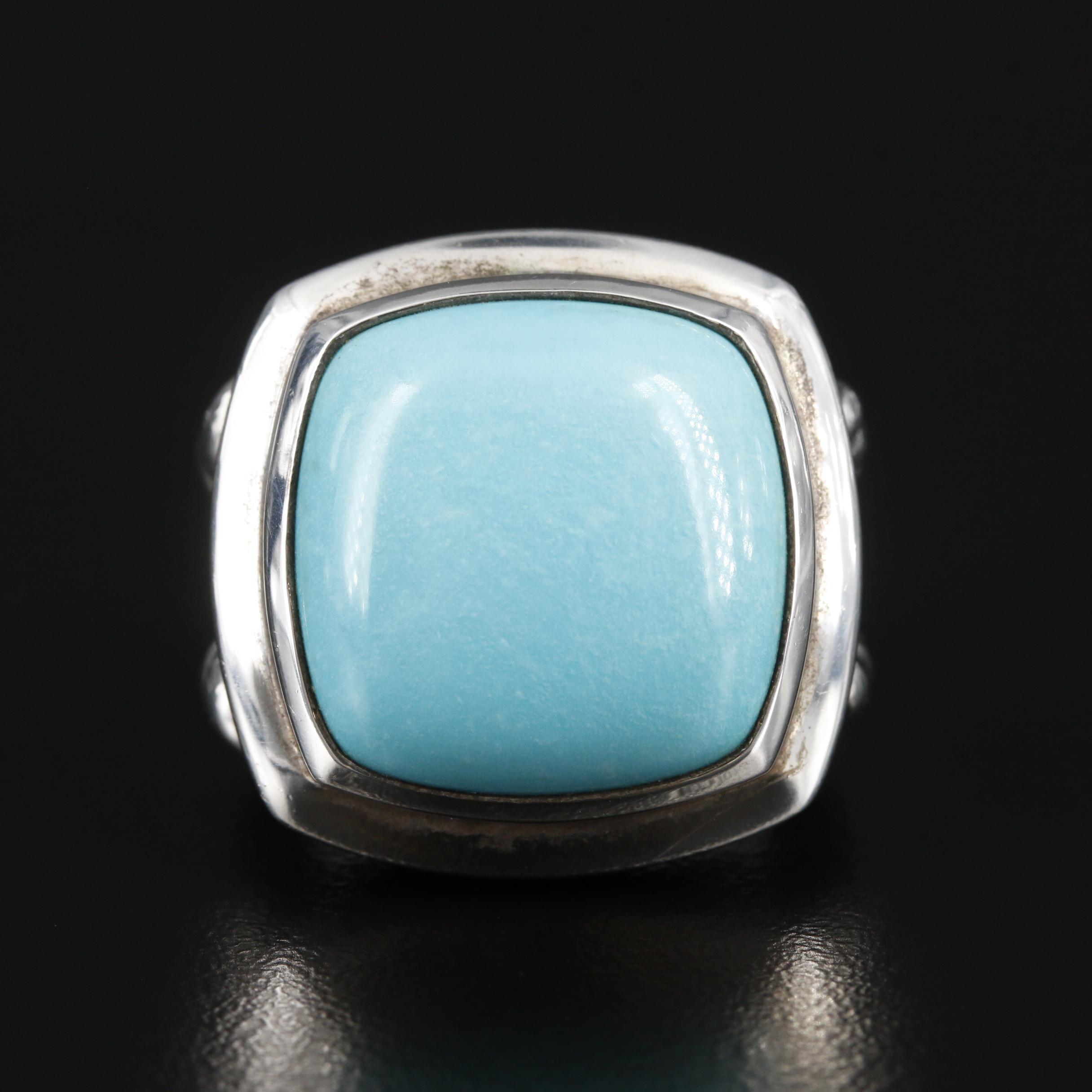 David Yurman "Albion" Sterling Turquoise Ring