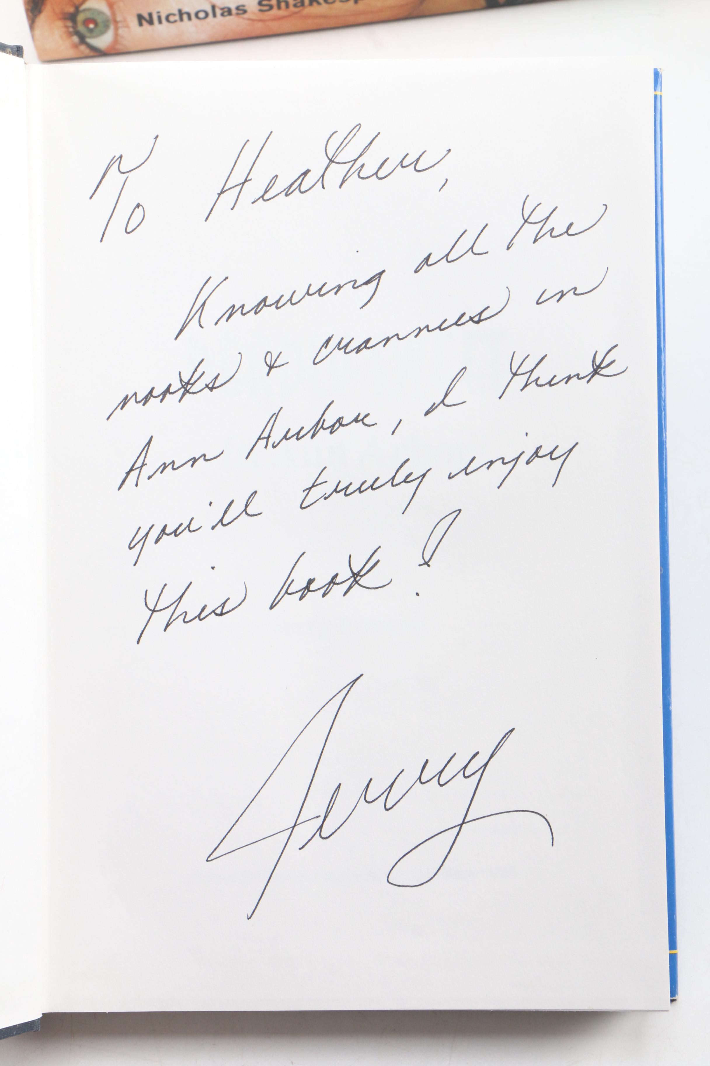 Signed First Editions by Various Authors and Genres