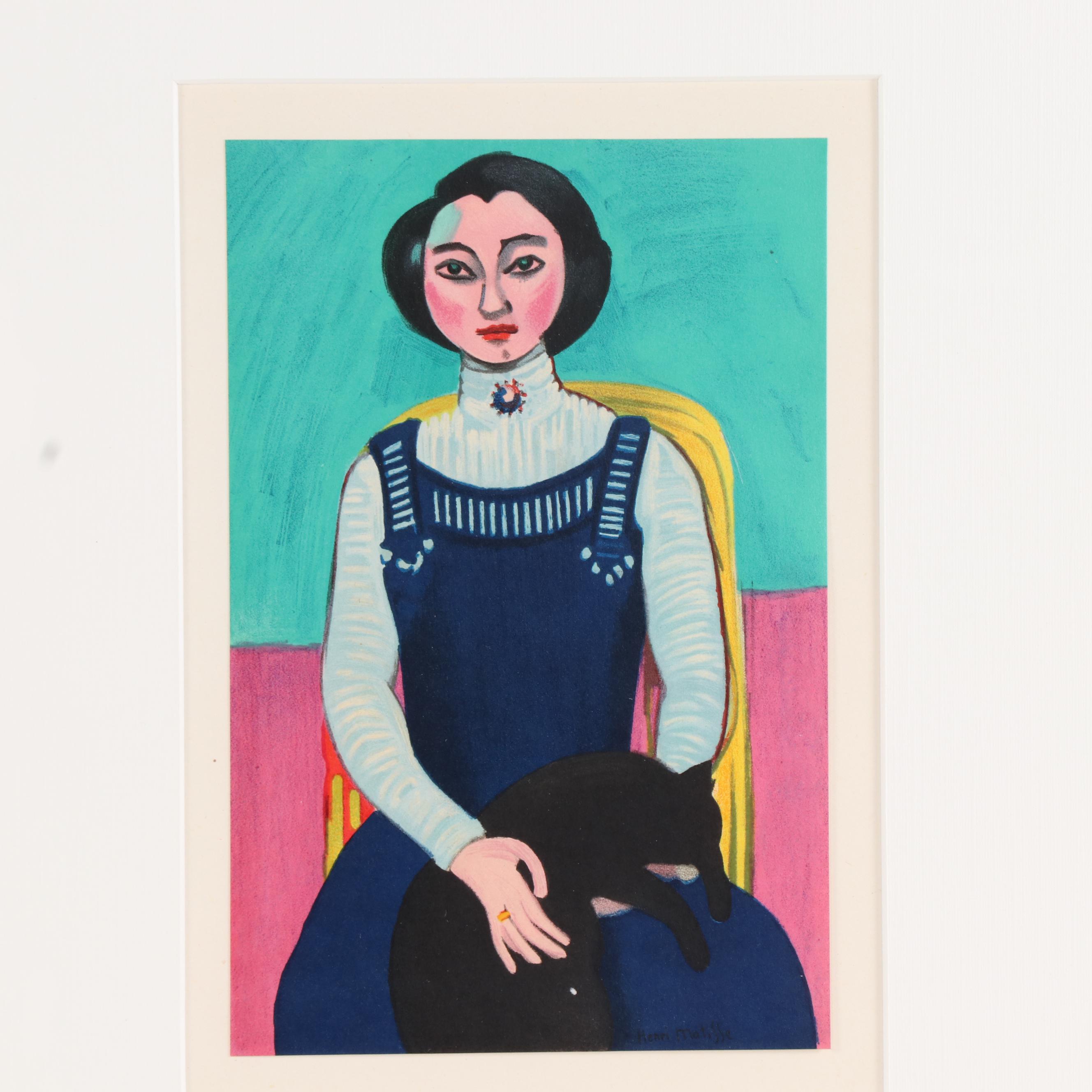 Color Lithograph after Henri Matisse "Marguerite au Chat Noir", 1954
