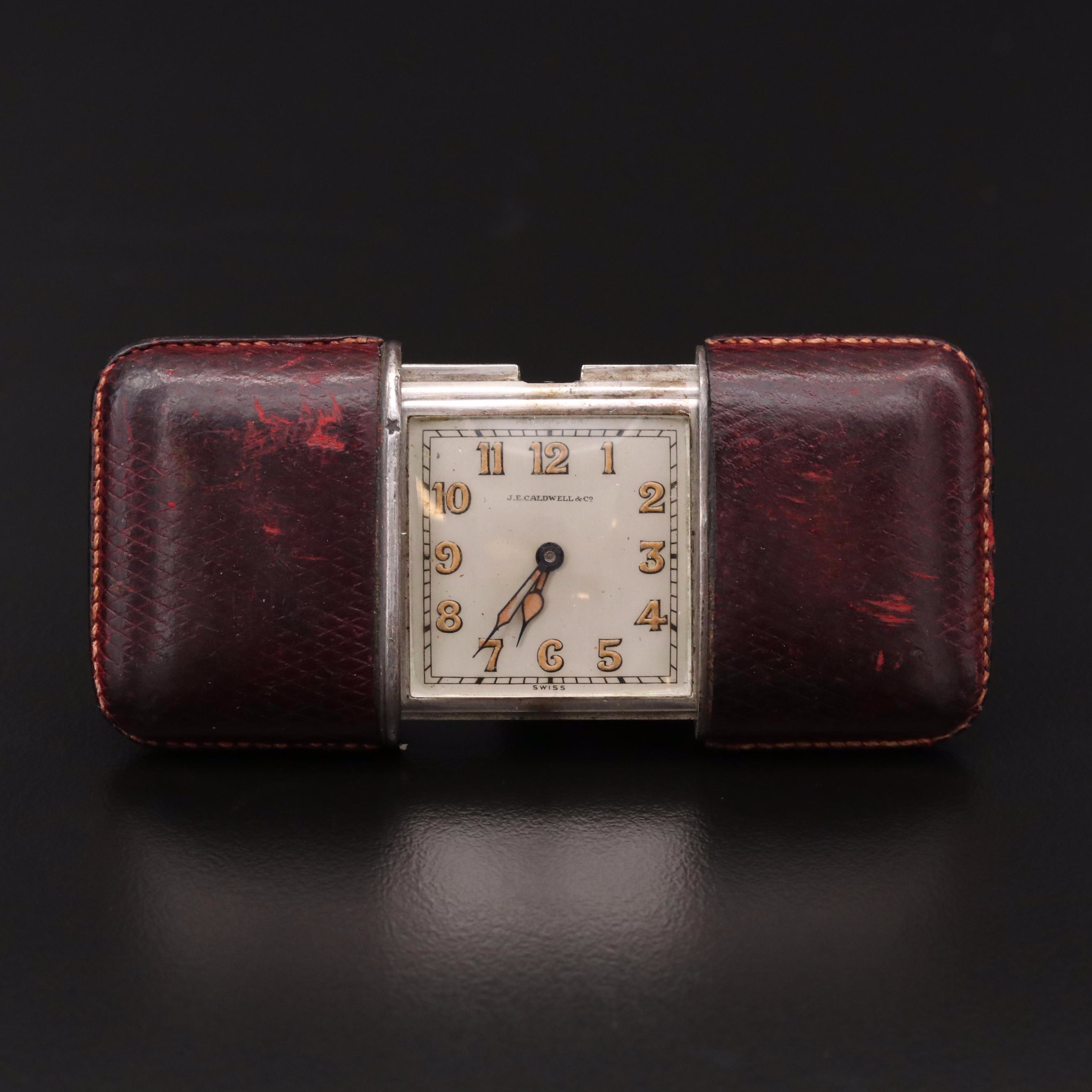 Movado "Ermeto" For J.E. Caldwell & Co. Sterling Silver Purse Watch, Vintage