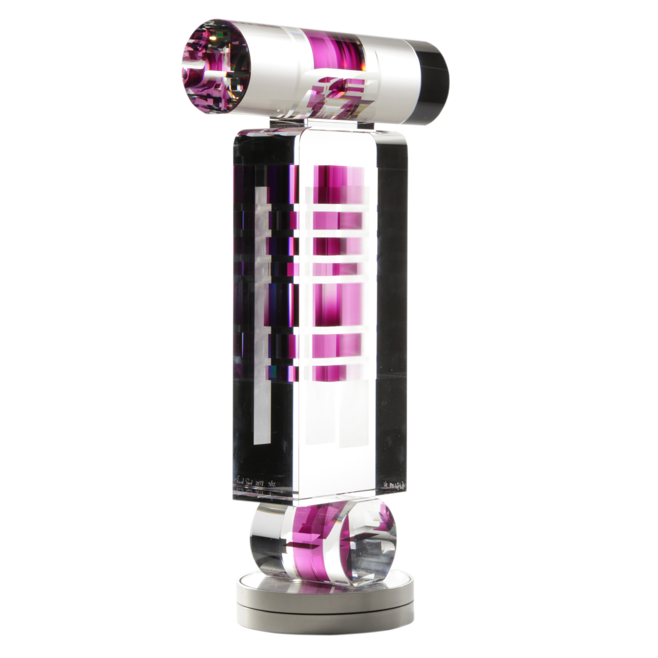 Toland Peter Sand Dichroic Art Glass Sculpture "Oriented Rose", 2012