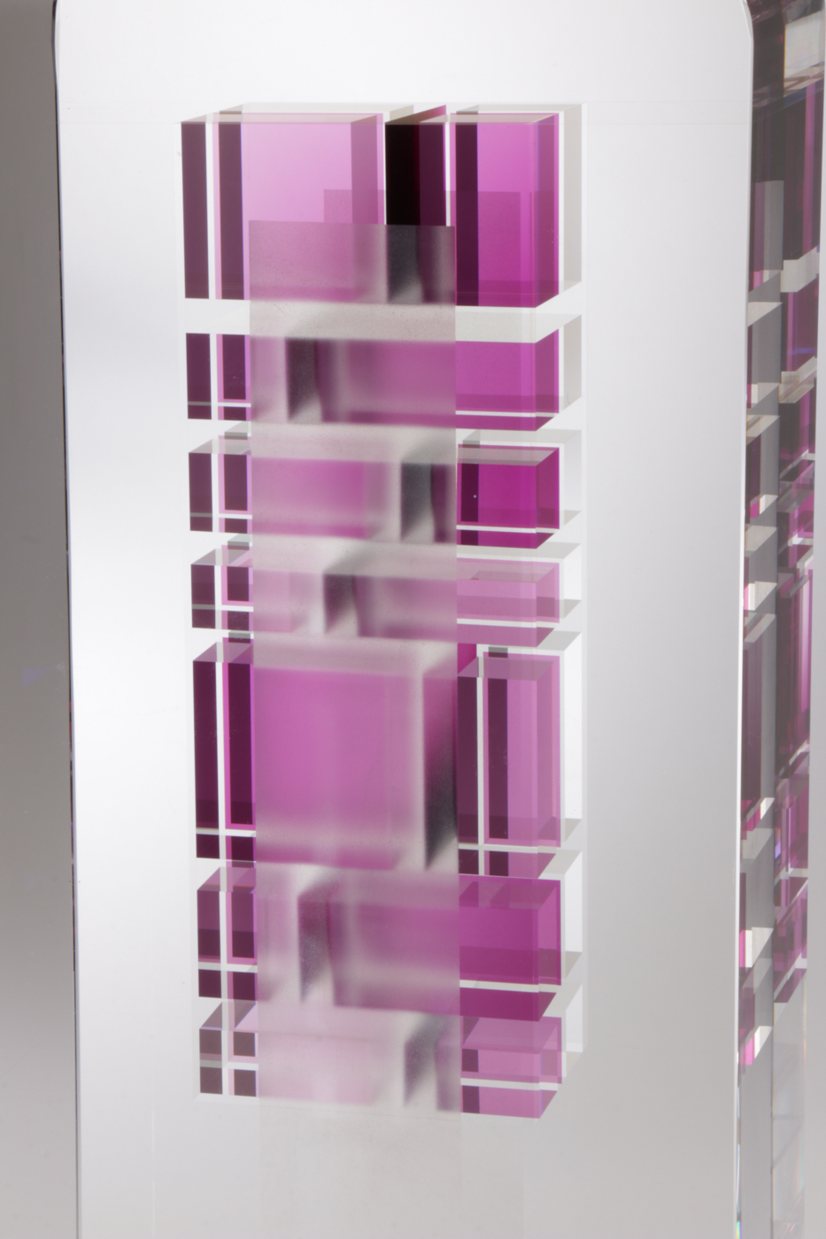 Toland Peter Sand Dichroic Art Glass Sculpture "Oriented Rose", 2012