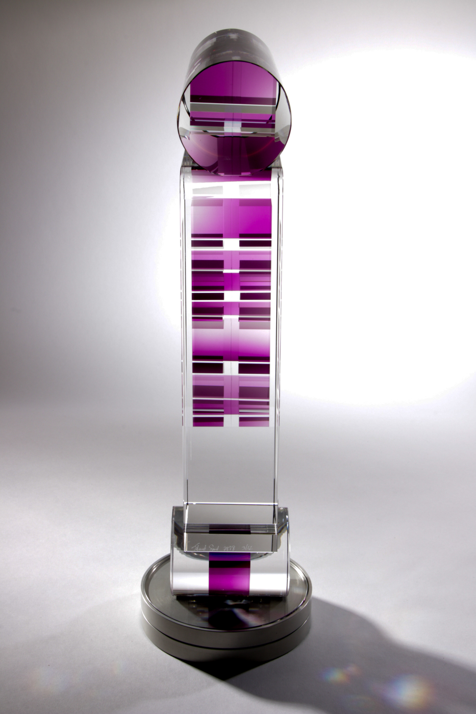 Toland Peter Sand Dichroic Art Glass Sculpture "Oriented Rose", 2012