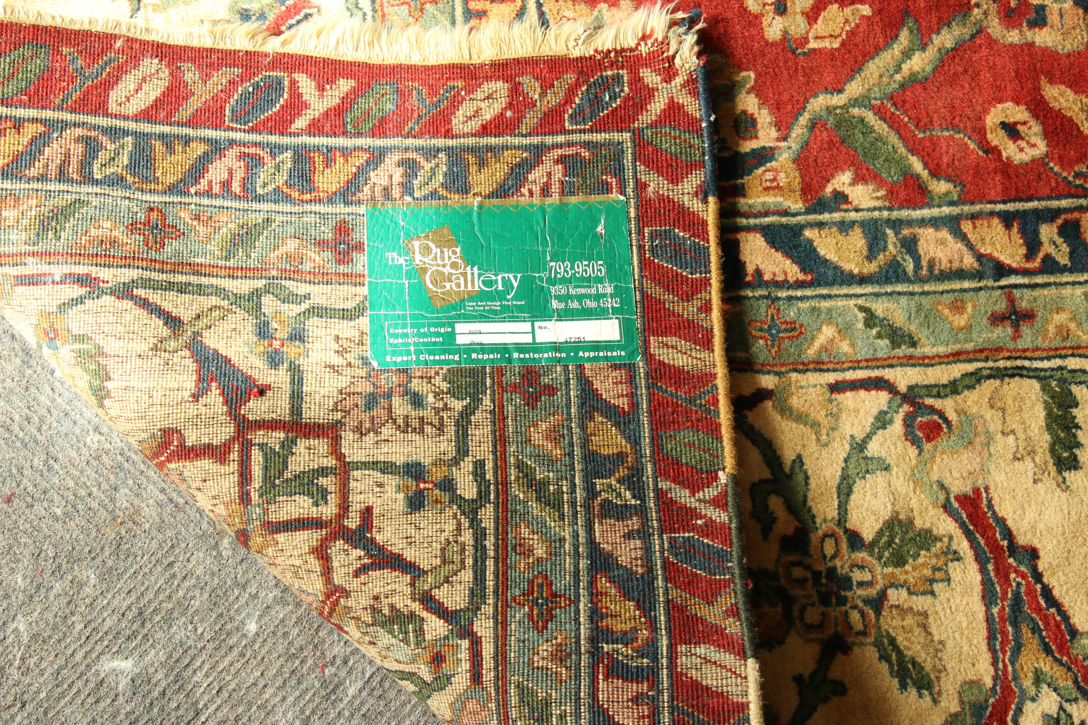 11'9 x 15'4 Hand-Knotted Indian Wool Area Rug from The Rug Gallery