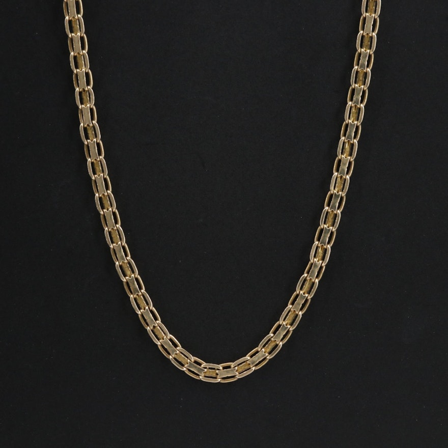 14K Yellow Gold Bismark Chain Link Necklace