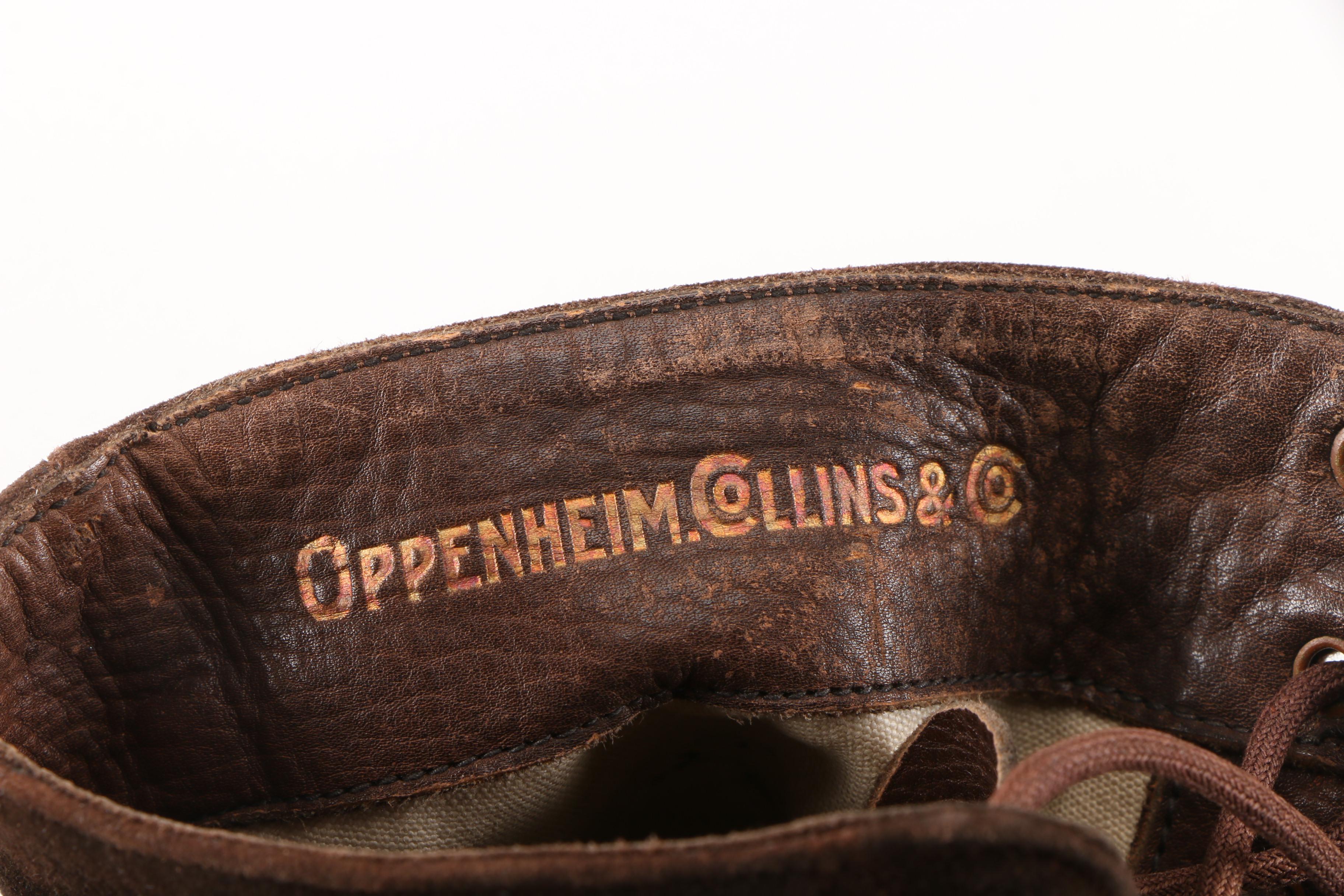 Oppenheim Collins & Company Spool Heel Lace-Up Boots, Early 20th Century