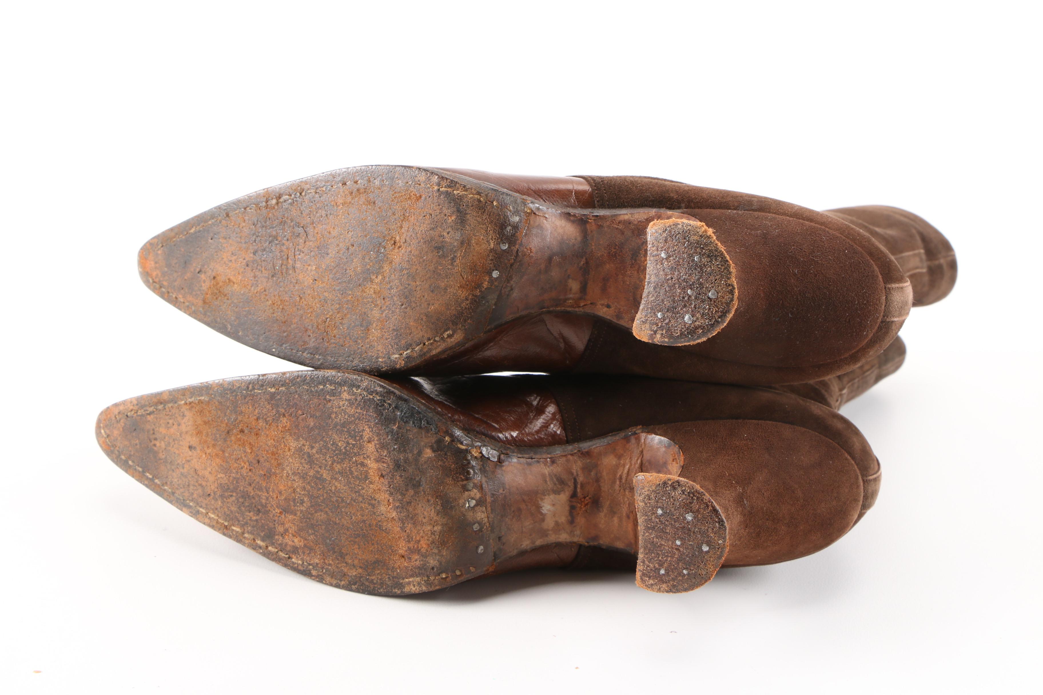 Oppenheim Collins & Company Spool Heel Lace-Up Boots, Early 20th Century