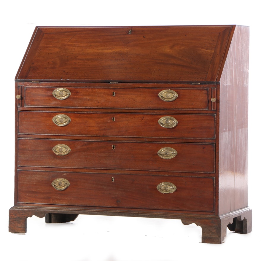 George III Mahogany Bureau, circa 1800