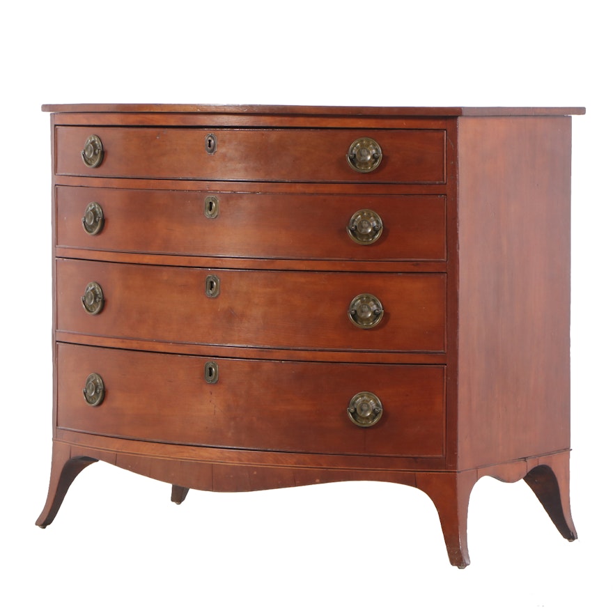 Federal Cherrywood Bowfront Chest of Drawers, Early 19th Century