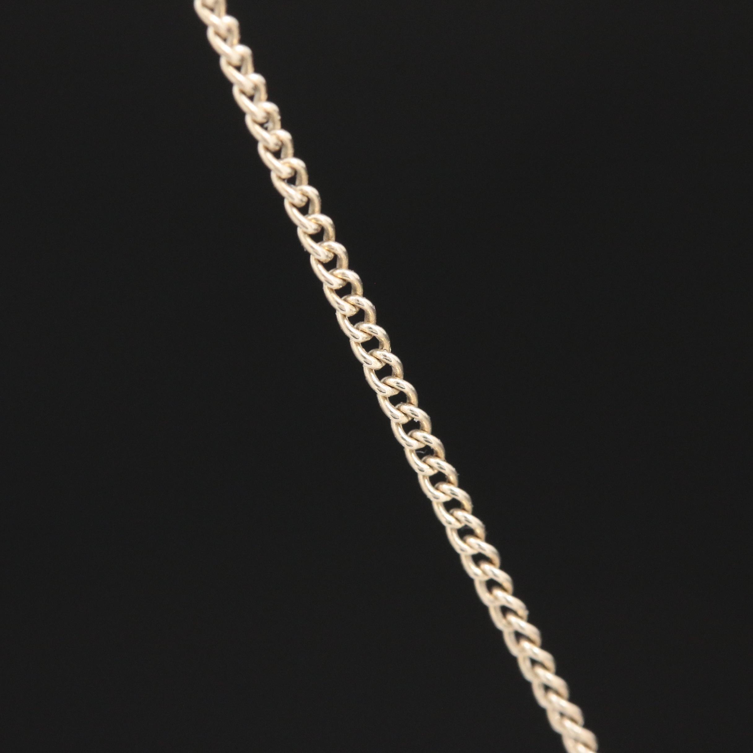 14K White Gold Diamond Heart Pendant Necklace