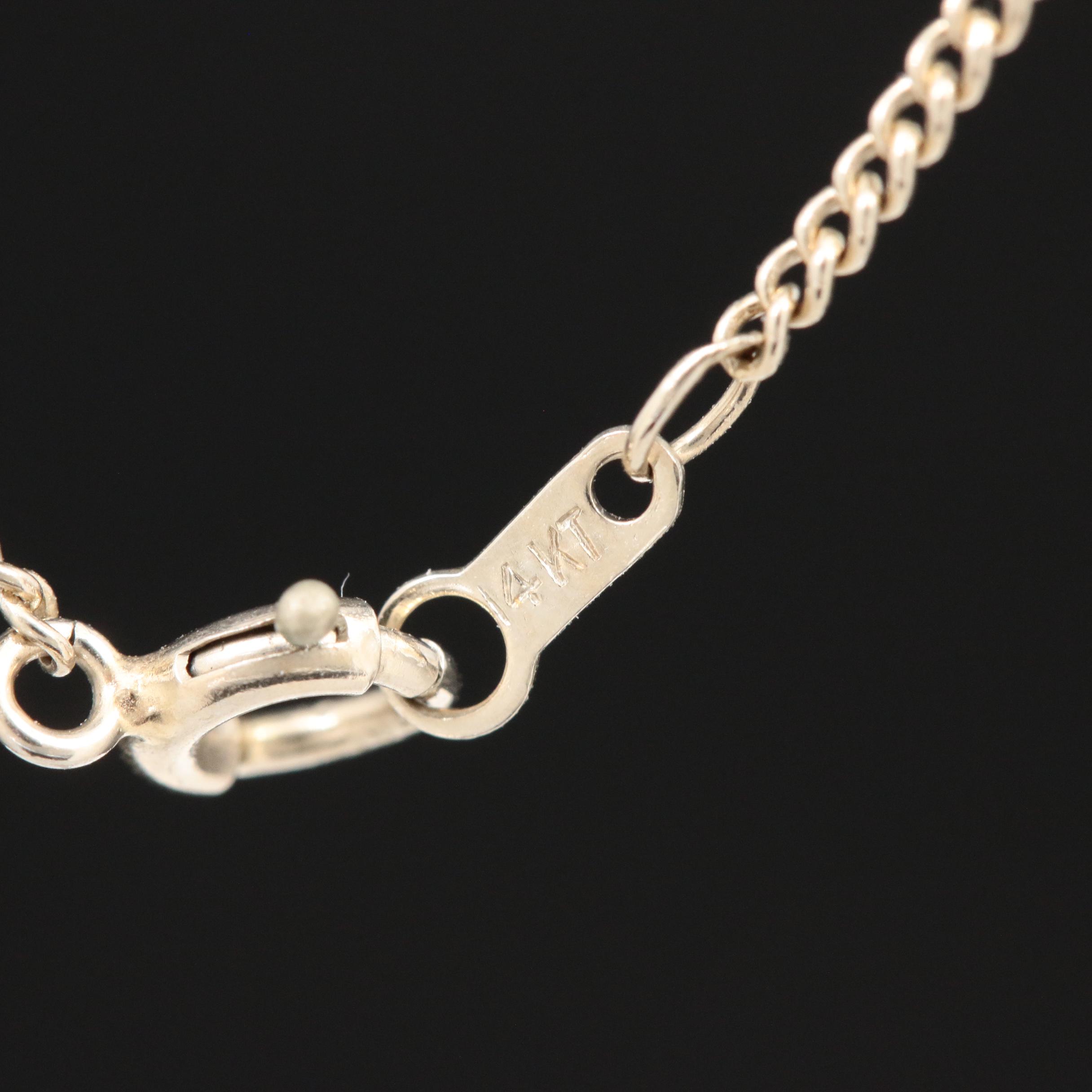 14K White Gold Diamond Heart Pendant Necklace