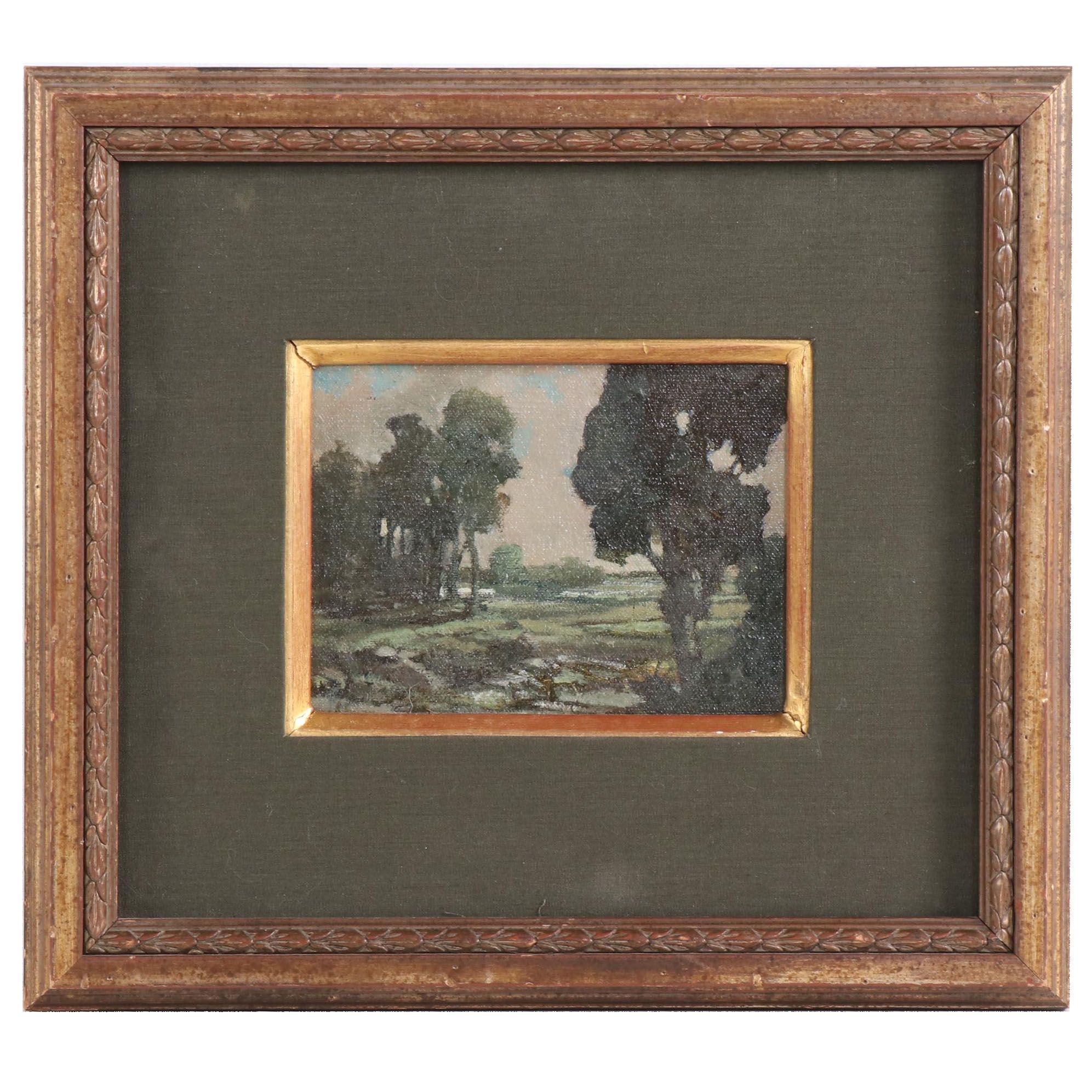 Stephen Woodburn Rural Landscape Oil Painting, Late 20th Century