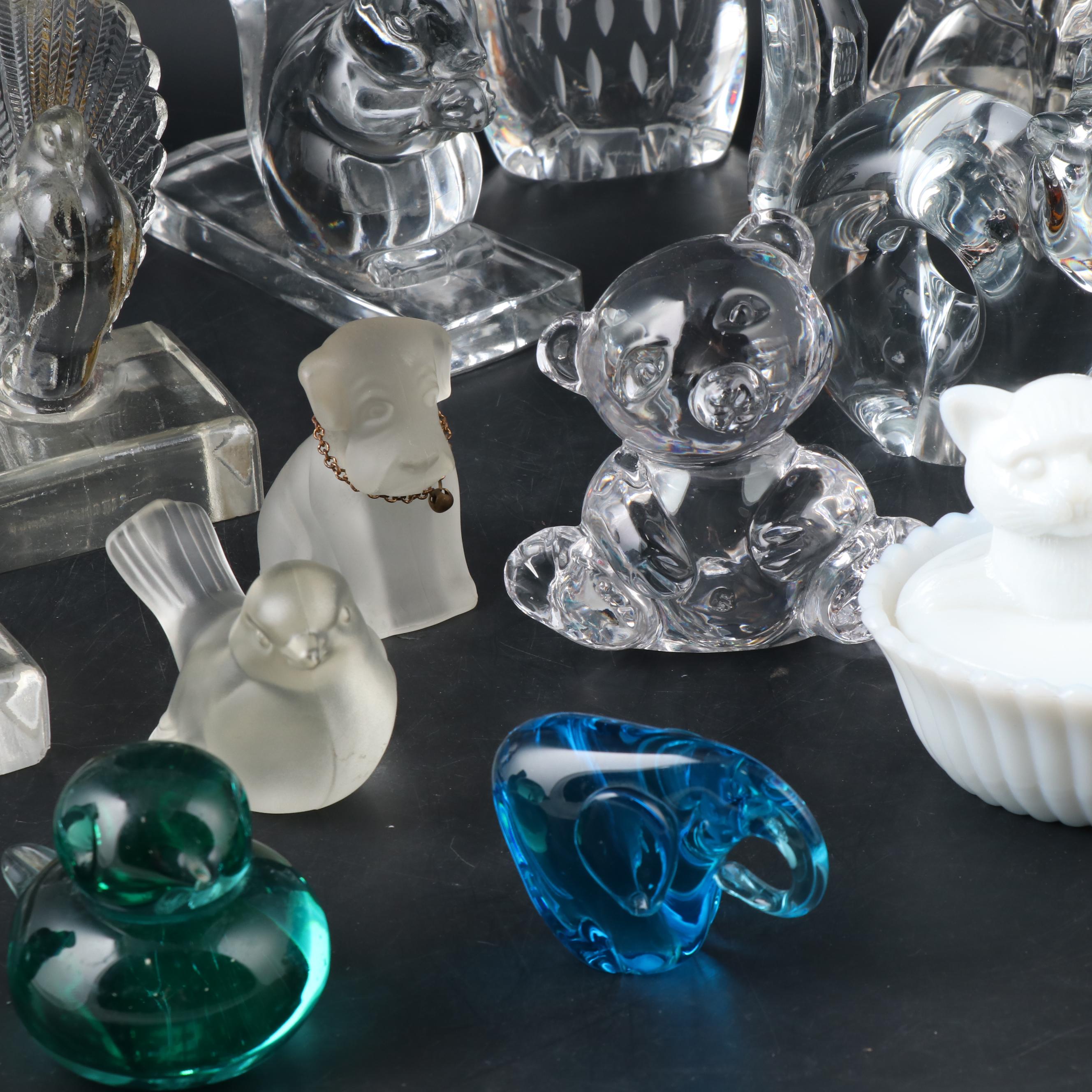 Fenton, Spode and Other Crystal and Art Glass Animal Decor