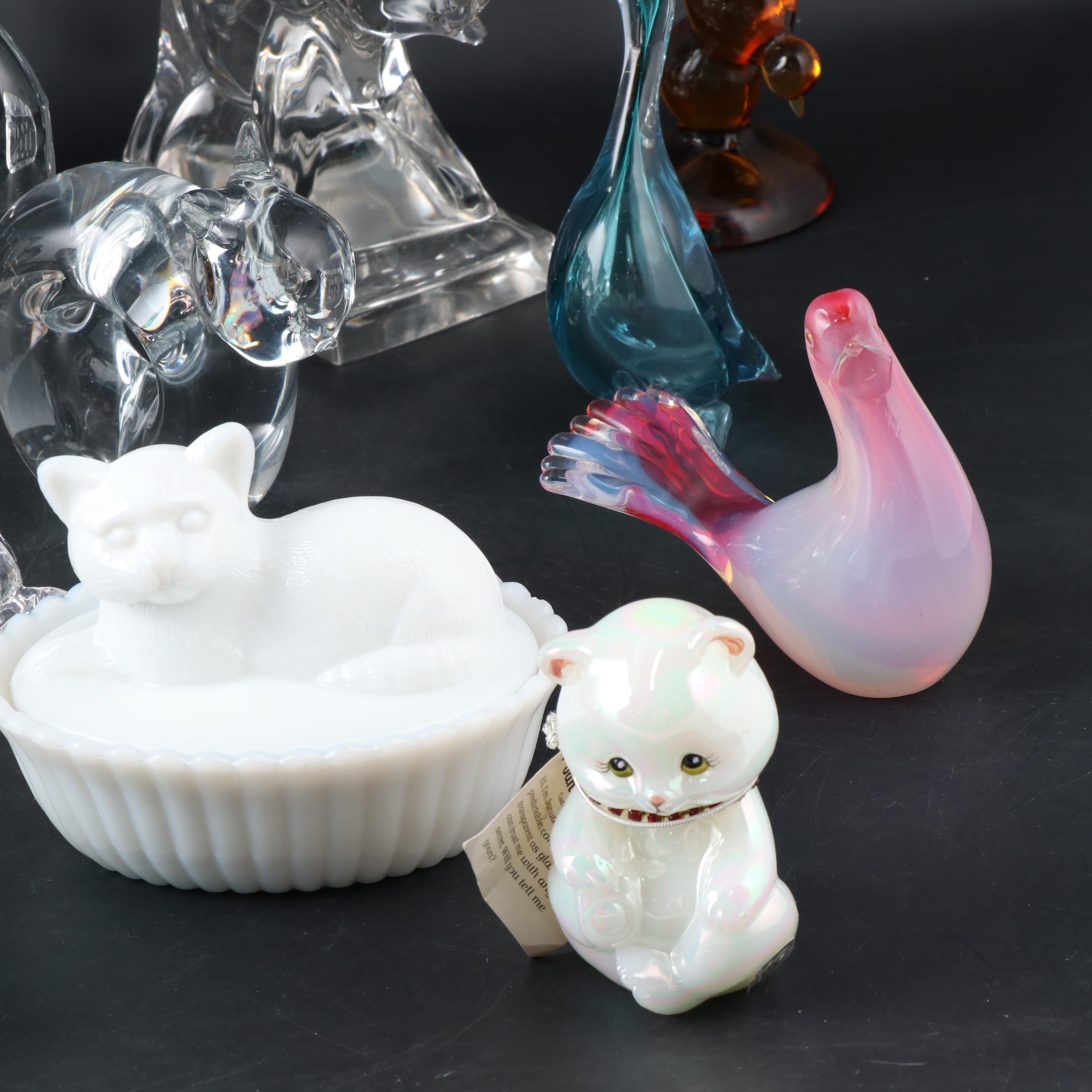 Fenton, Spode and Other Crystal and Art Glass Animal Decor
