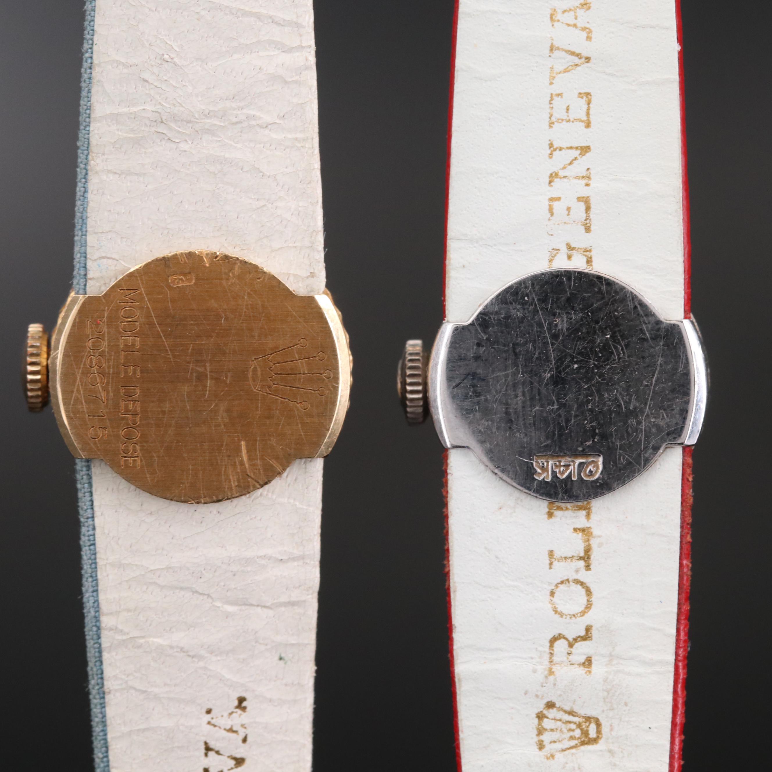 Pair of Rolex Orchid Chameleon  Watches in 18K Yellow and 14K White Gold