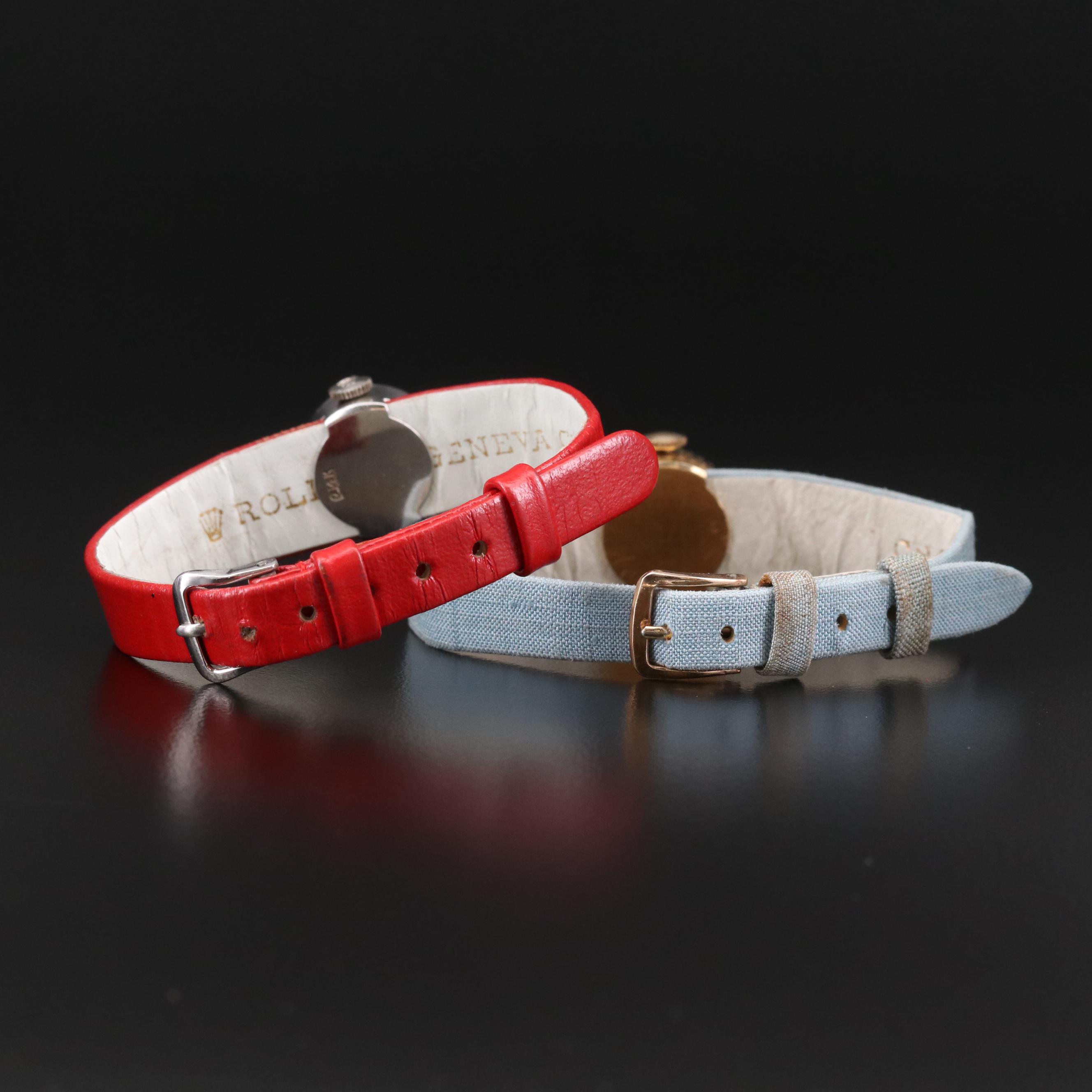 Pair of Rolex Orchid Chameleon  Watches in 18K Yellow and 14K White Gold