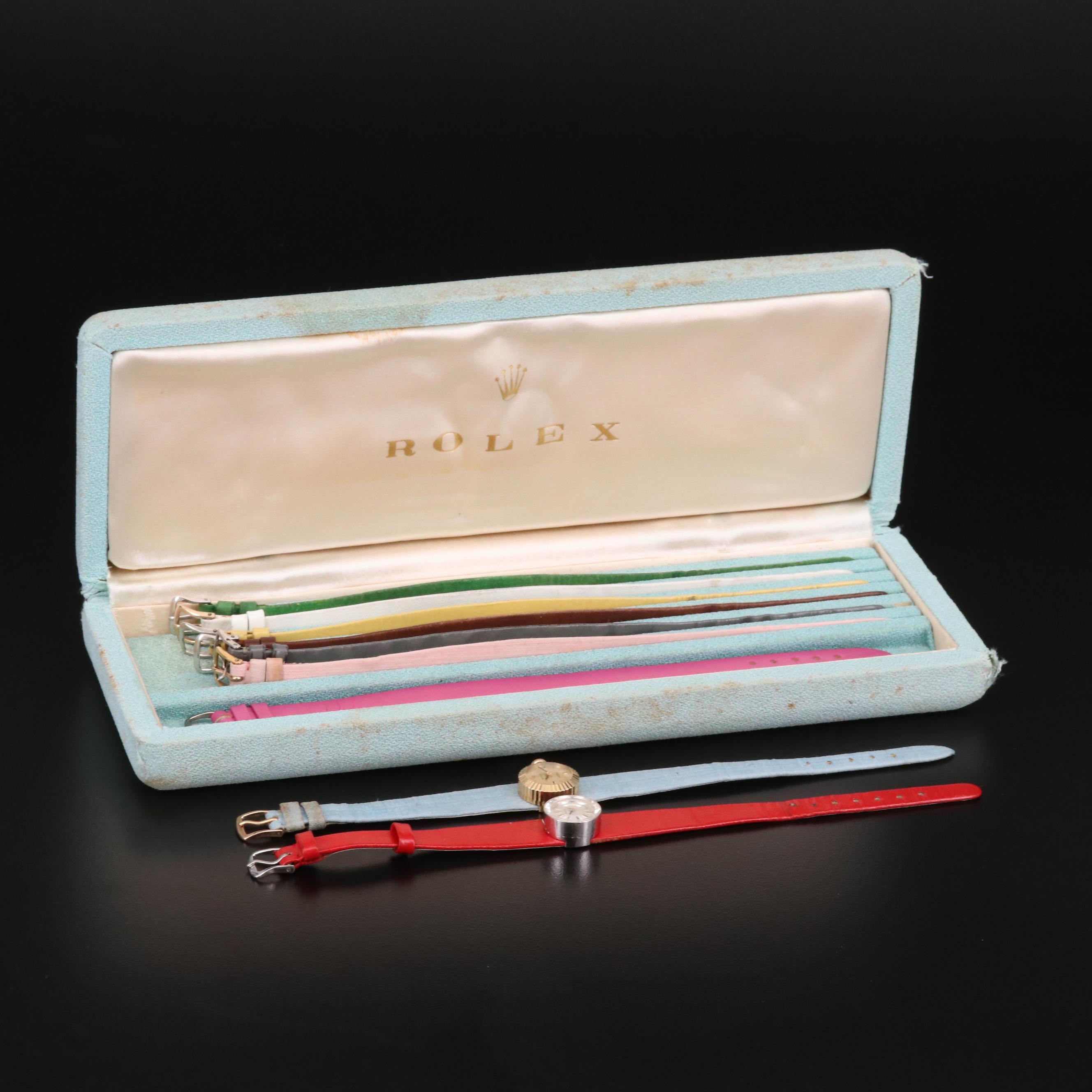 Pair of Rolex Orchid Chameleon  Watches in 18K Yellow and 14K White Gold