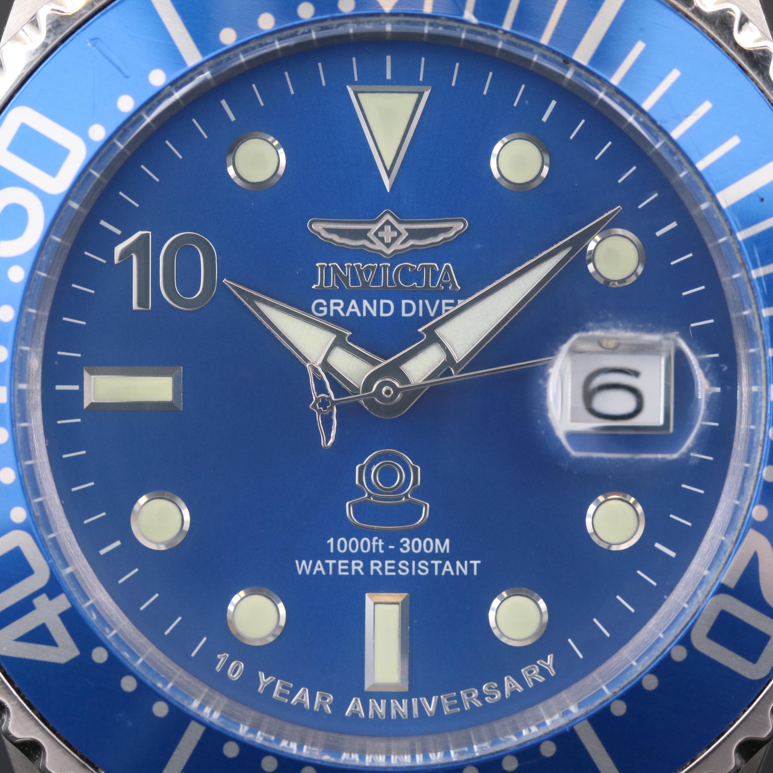 Invicta Gand Diver 10 Year Anniversary Stainless Steel Automatic Watch