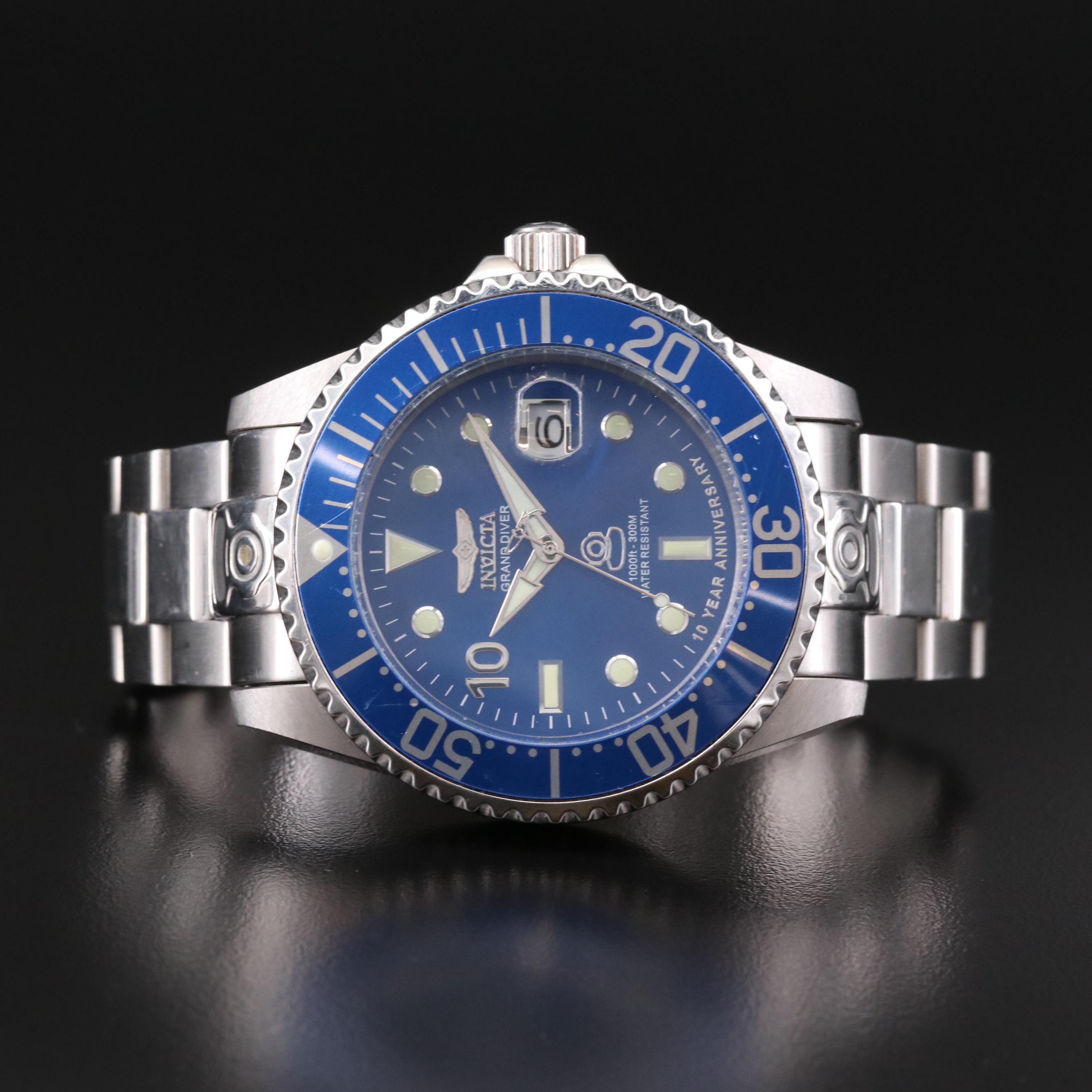 Invicta Gand Diver 10 Year Anniversary Stainless Steel Automatic Watch