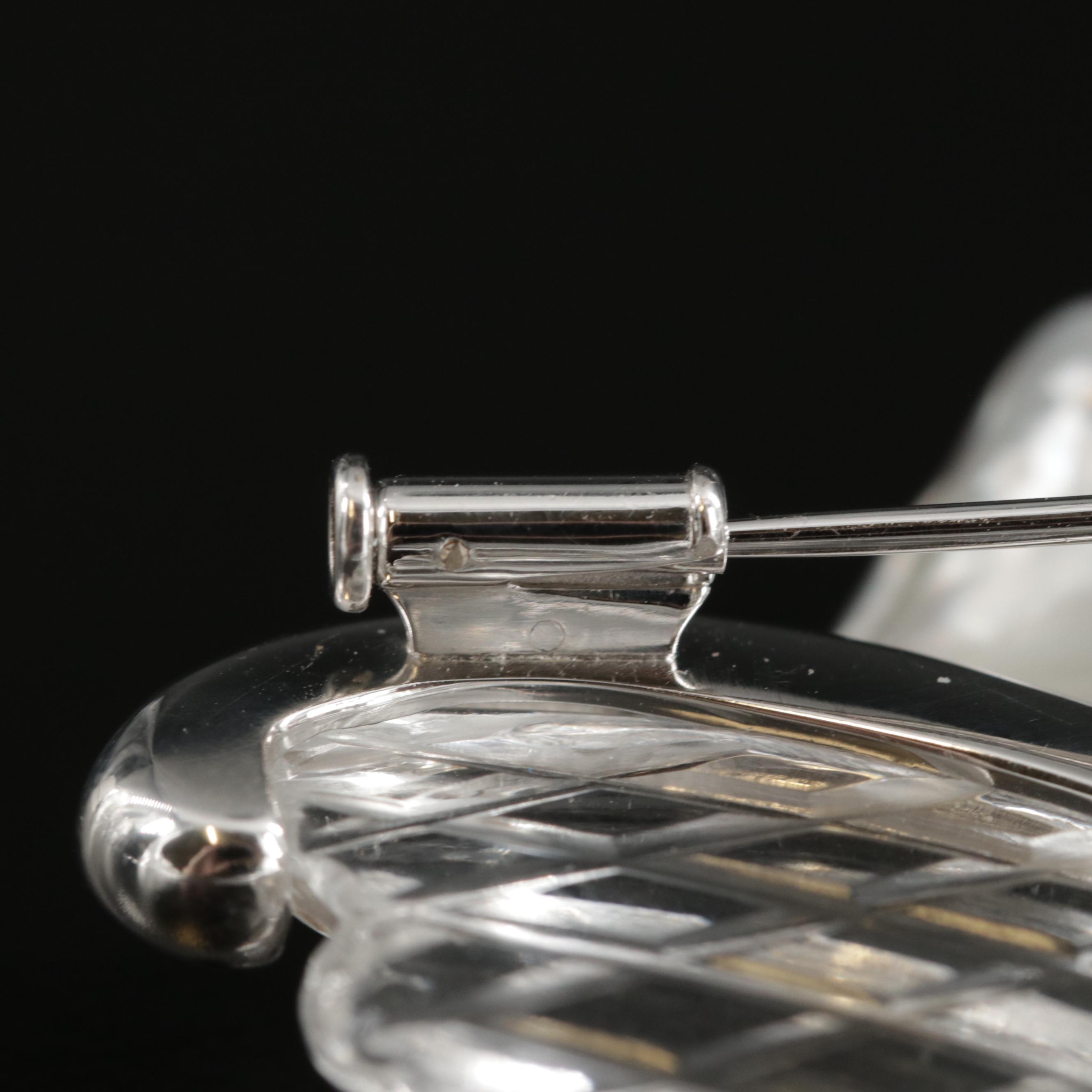 Tony White 18K Gold Rock Quartz Crystal and Pearl Brooch