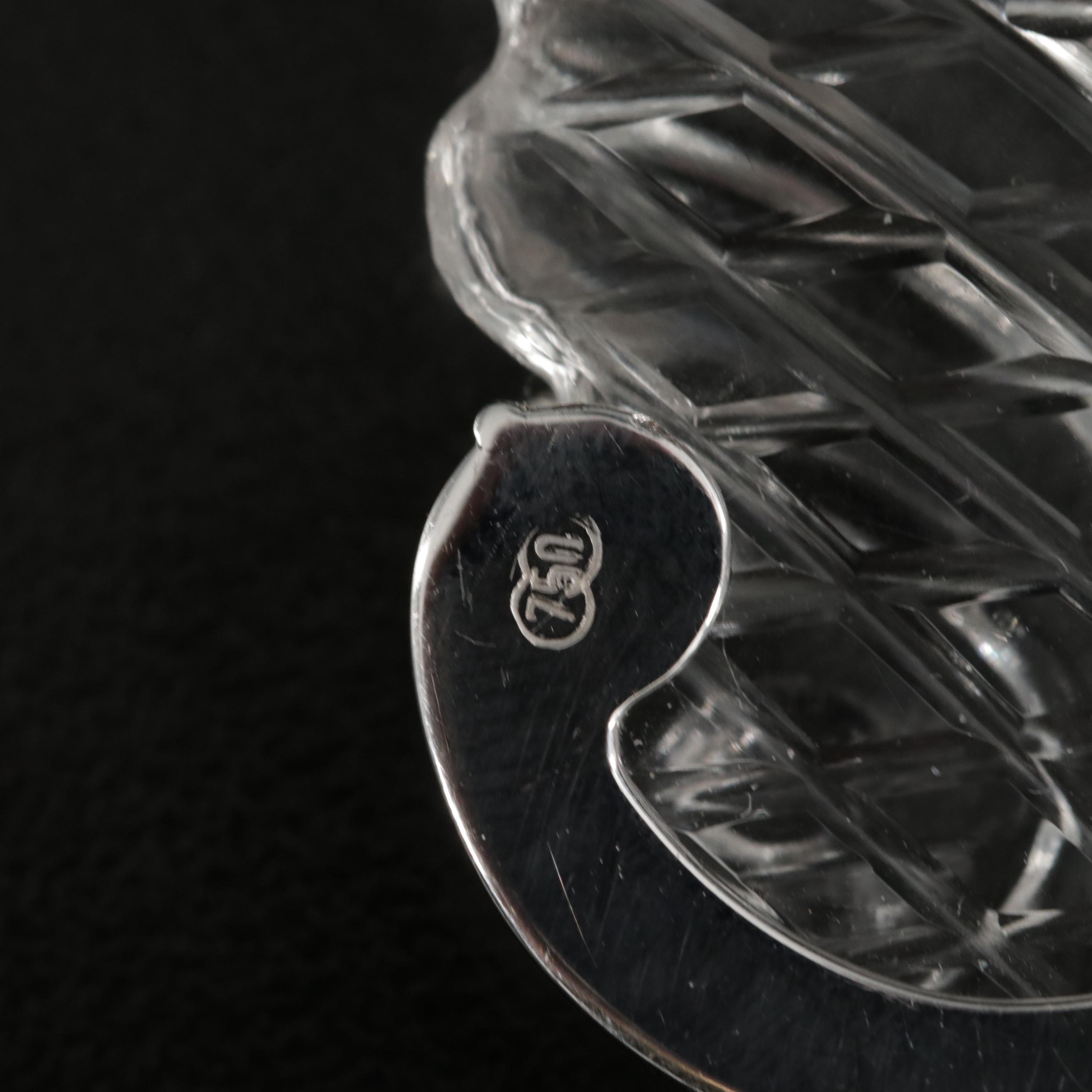 Tony White 18K Gold Rock Quartz Crystal and Pearl Brooch